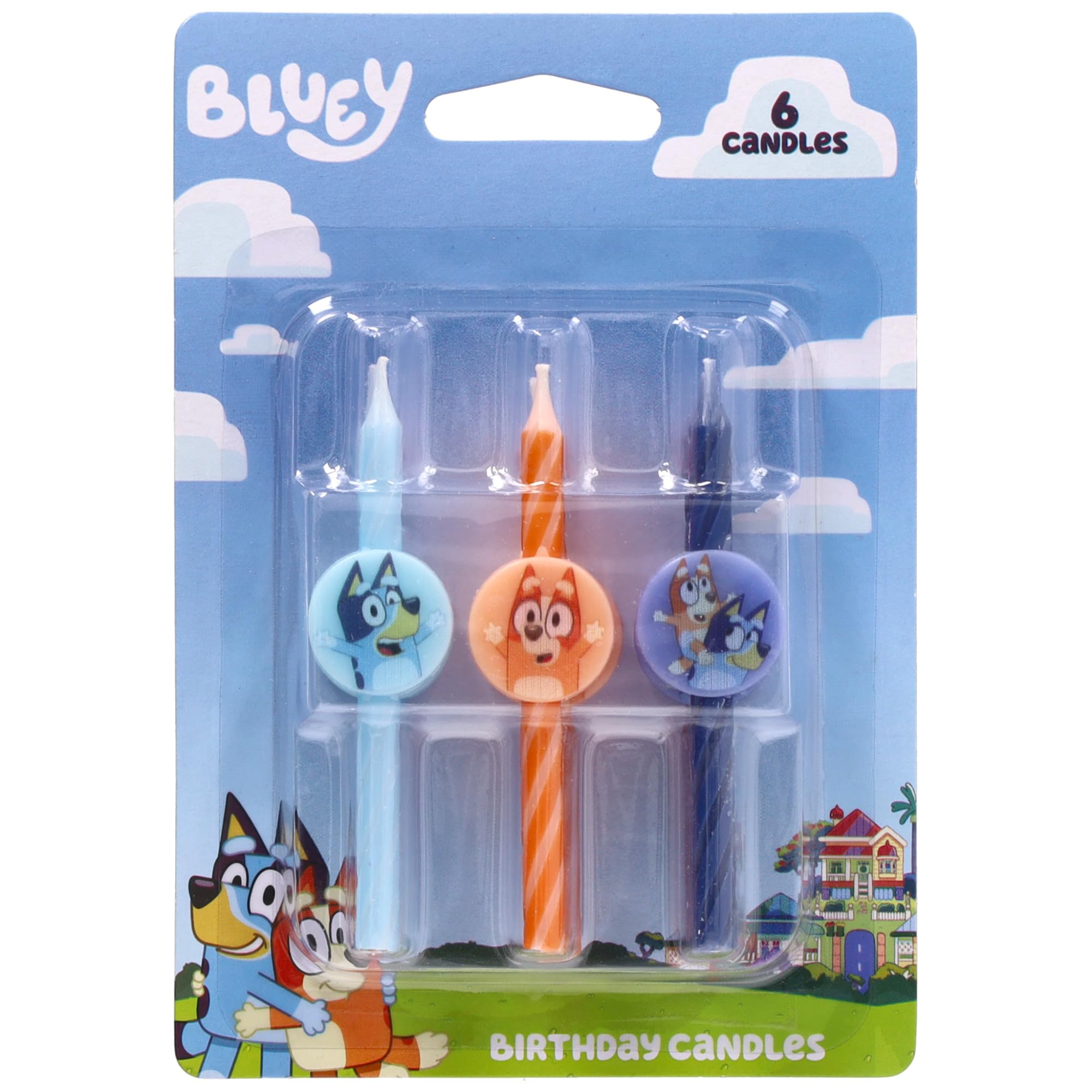 6 Bluey Birthday Cake Candles | Birthday Candles for Cake Decorations Featuring Bluey and Bingo, Blue & Orange, for Party - Image 4