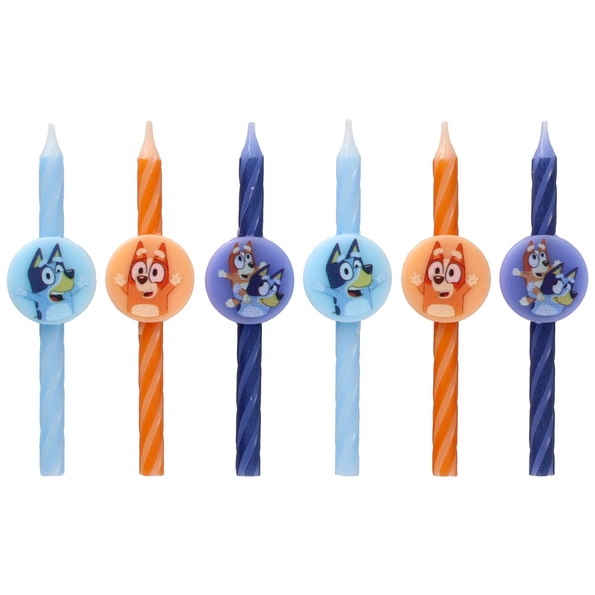 6 Bluey Birthday Cake Candles | Birthday Candles for Cake Decorations Featuring Bluey and Bingo, Blue & Orange, for Party - Image 5