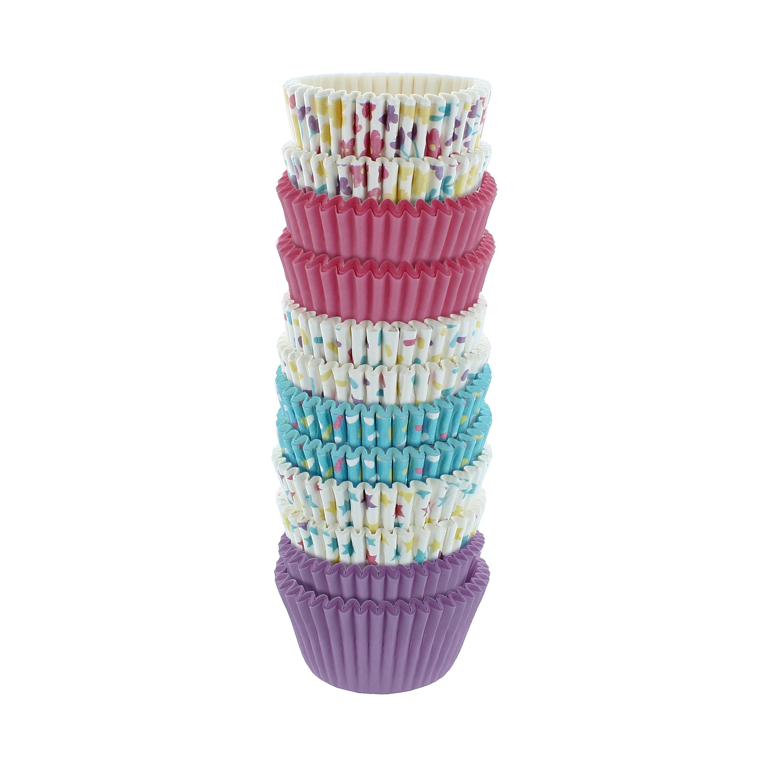 Bakery Crafts Pastel Everyday Baking Cups - 300-2" Cupcake Liners With Multi-colored Stars, Confetti, And Flowers In Pastel Shades, Greaseproof Paper Cases for Muffins and Cupcakes, Bulk Pack of 300 - Image 3