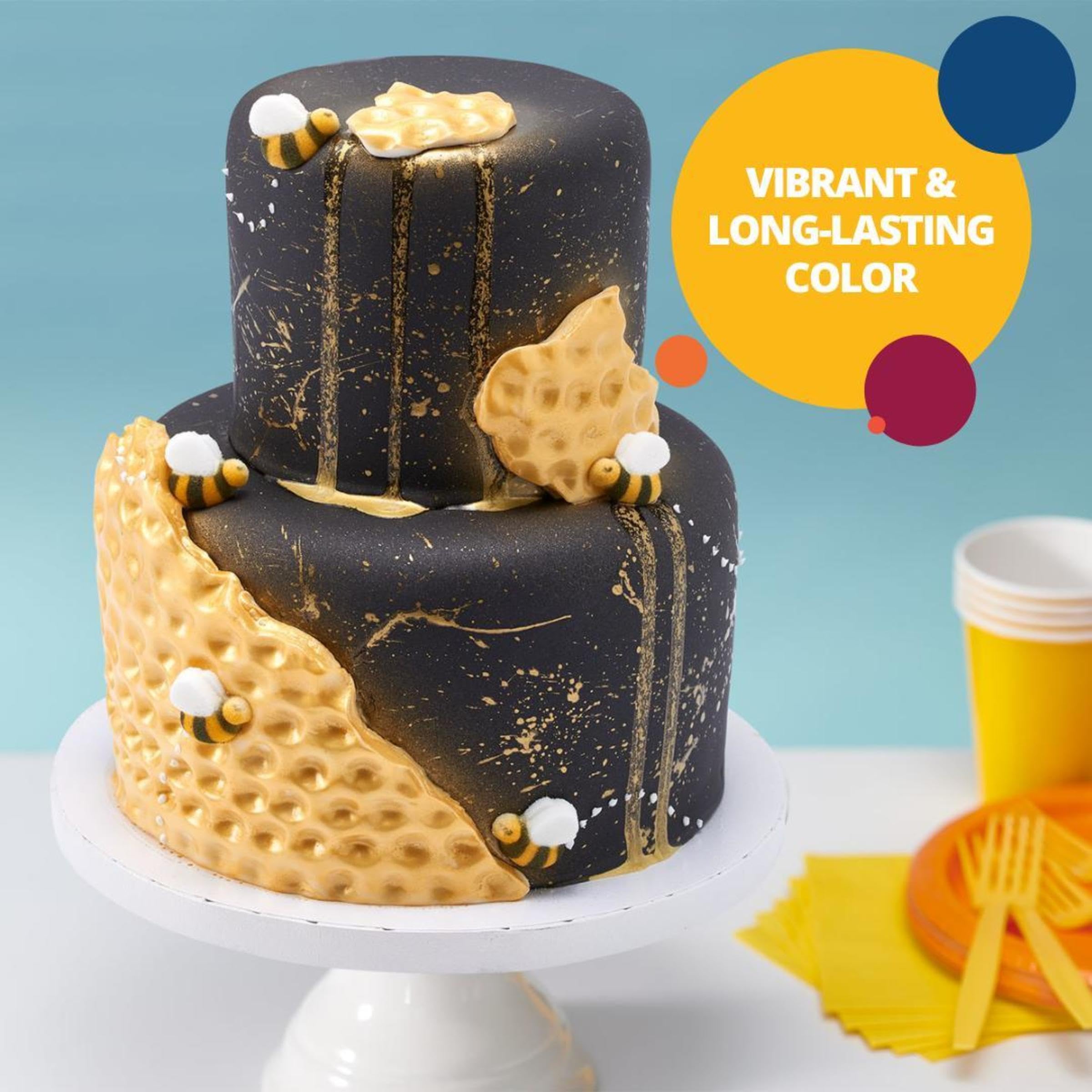 Bakery Crafts Premium Airbrush Food Coloring, 12 Bottle Set, 7.2 Fl Oz, Edible Paint For Use With All Airbrush Kits - Cake Decorating, Food Painting, Frosting, Red, Pink, Yellow, Green, Blue, Black, - Image 4