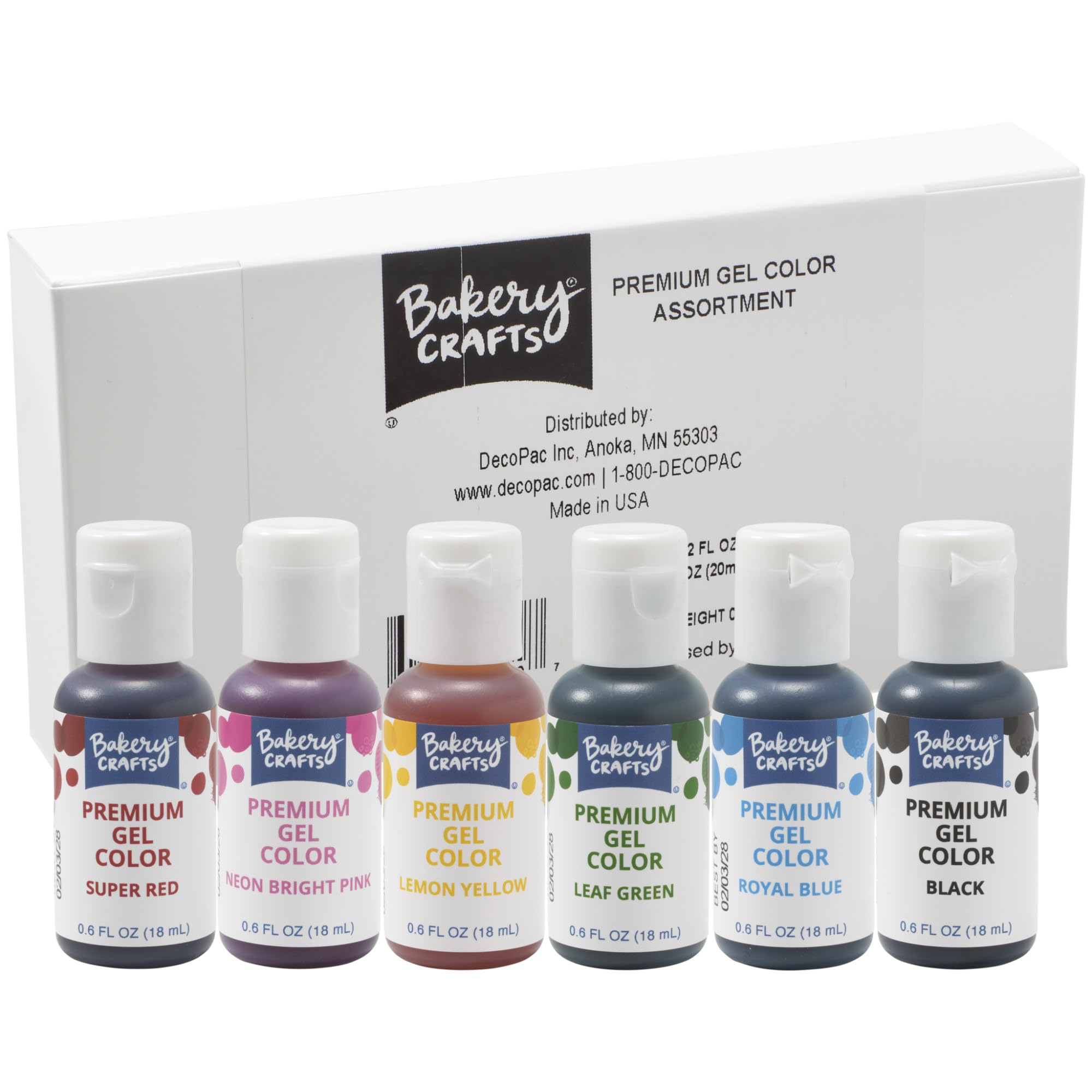 Bakery Crafts Premium Gel Food Color 6 Bottle Assortment, 4.2 Fl Oz, Edible Coloring For Use with Cake Mix, Buttercream, Whipped Icing, Fondant & Piping Gel, Highly Concentrated, Red, Pink, Yellow, Green, Blue, Black - 6 x 0.7FL - Image 19