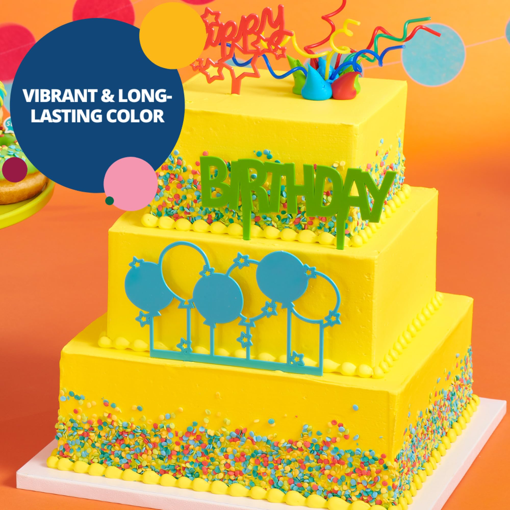 Bakery Crafts Premium Gel Food Color 6 Bottle Assortment, 4.2 Fl Oz, Edible Coloring For Use with Cake Mix, Buttercream, Whipped Icing, Fondant & Piping Gel, Highly Concentrated, Red, Pink, Yellow, Green, Blue, Black - 6 x 0.7FL - Image 6