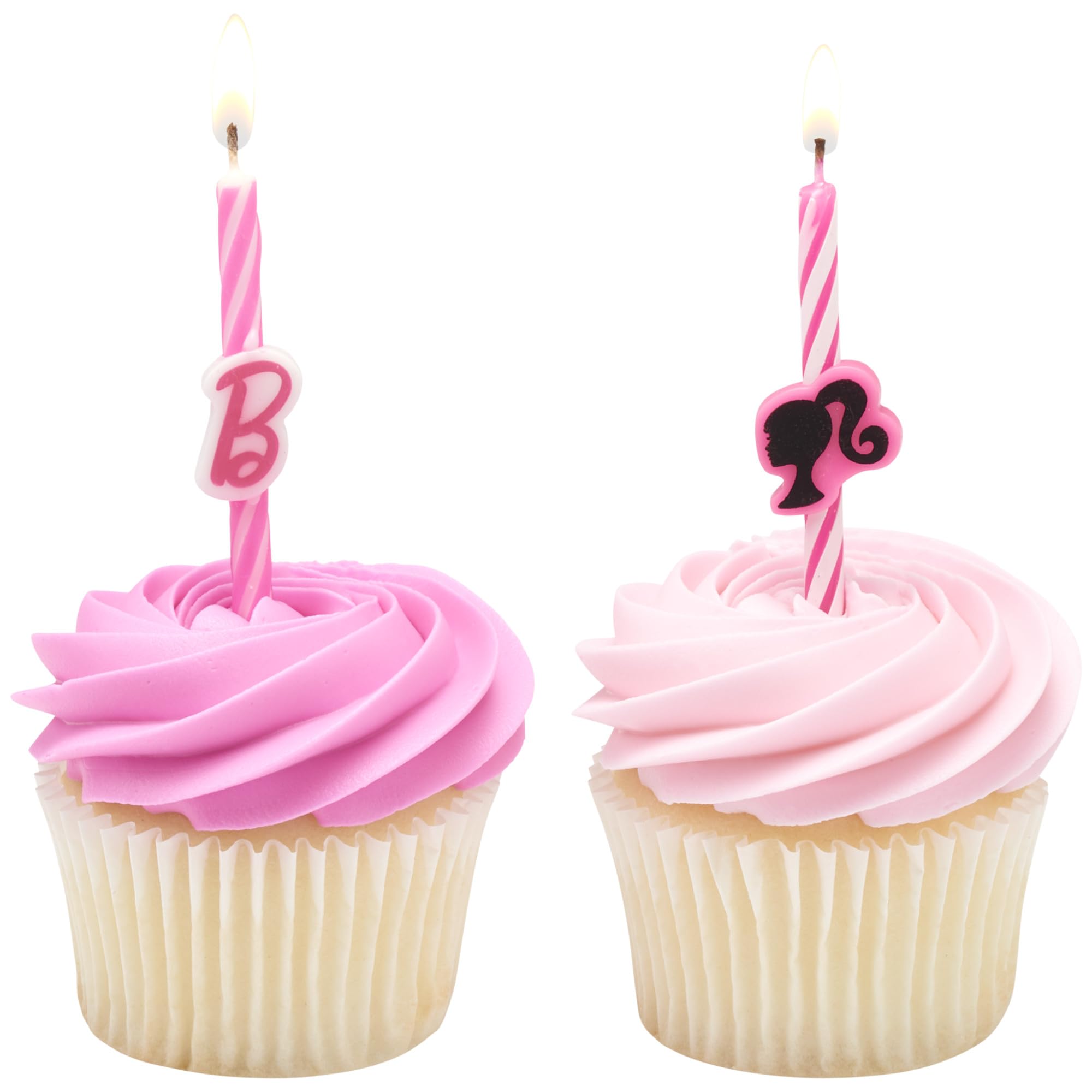 Barbie™ Birthday Cake Candles | 6 Birthday Candles for Cake Decorations, Pink Stripe Candles, Cake Toppers for Barbie Party - Image 7