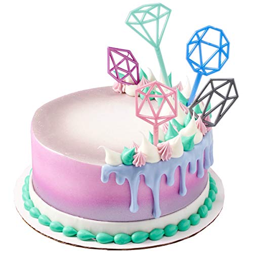DecoPac 24778 CakeDecorating KIT-Pastel Geometric Cake and Cupcake Toppers for Birthdays and Parties, 5/PKG, Multiple - Image 3