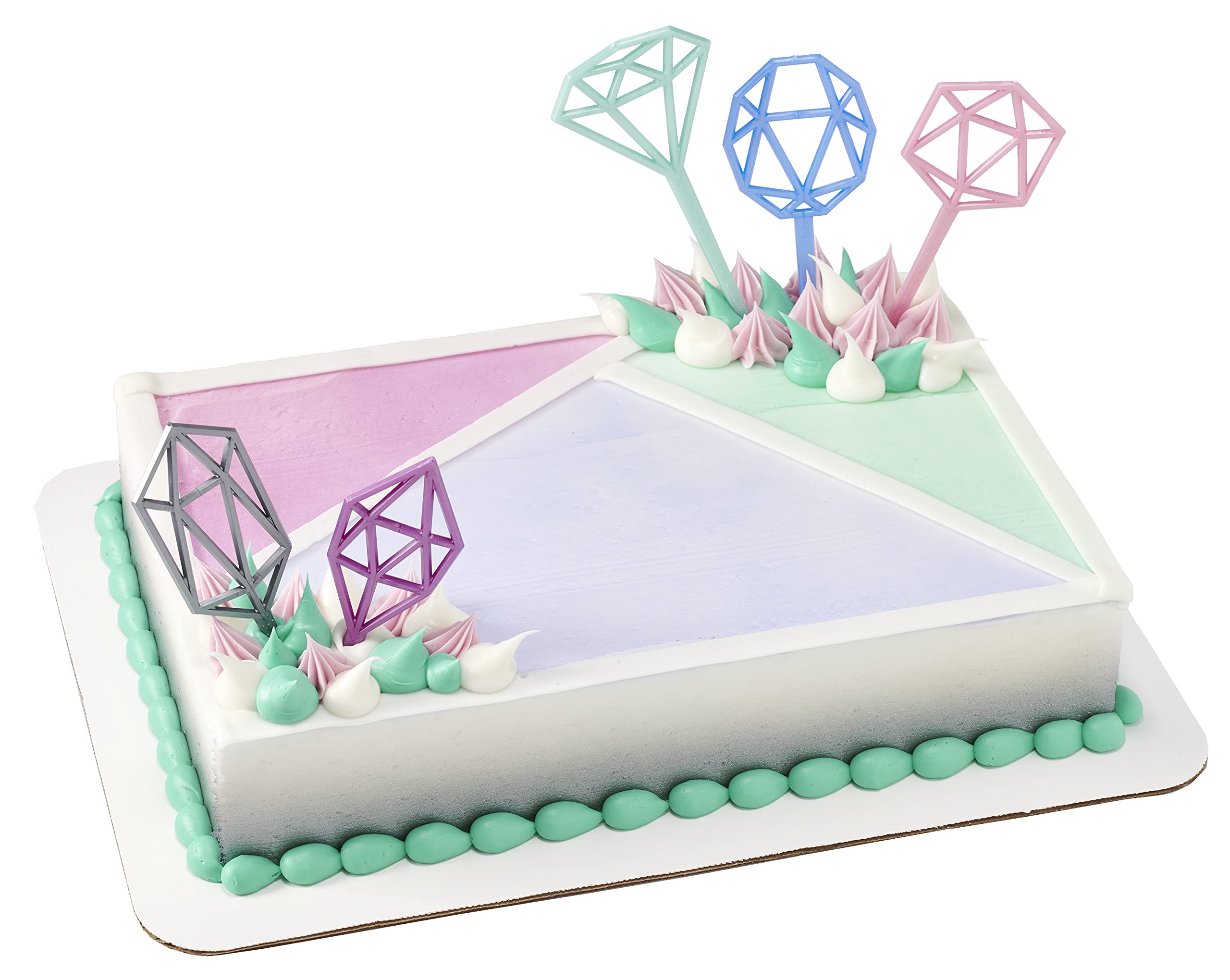 DecoPac 24778 CakeDecorating KIT-Pastel Geometric Cake and Cupcake Toppers for Birthdays and Parties, 5/PKG, Multiple - Image 4