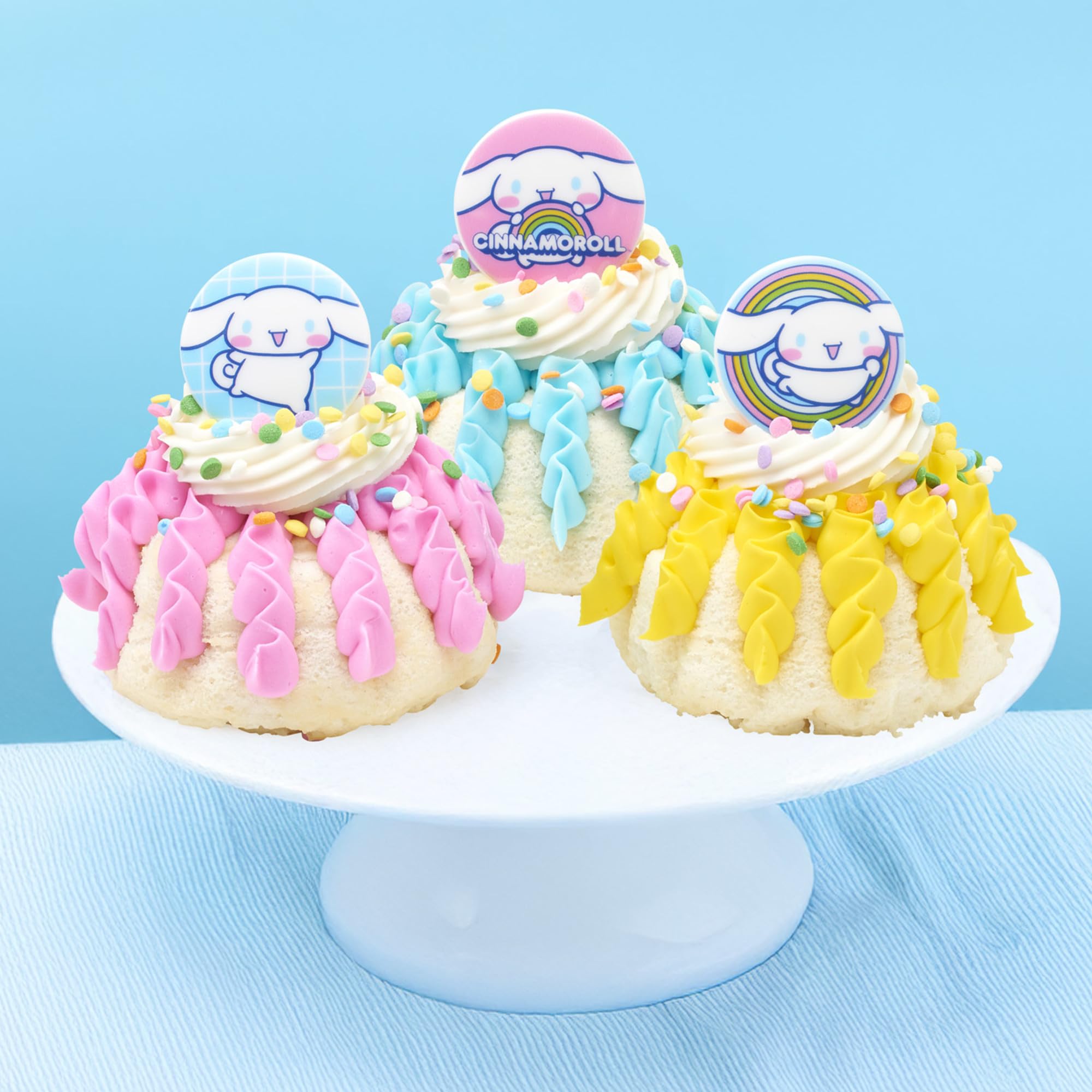 DecoPac Cinnamoroll Rings, 24 Hello Kitty Cupcake Decorations, Blue And Pink Toppers - 24 Pack - Image 5