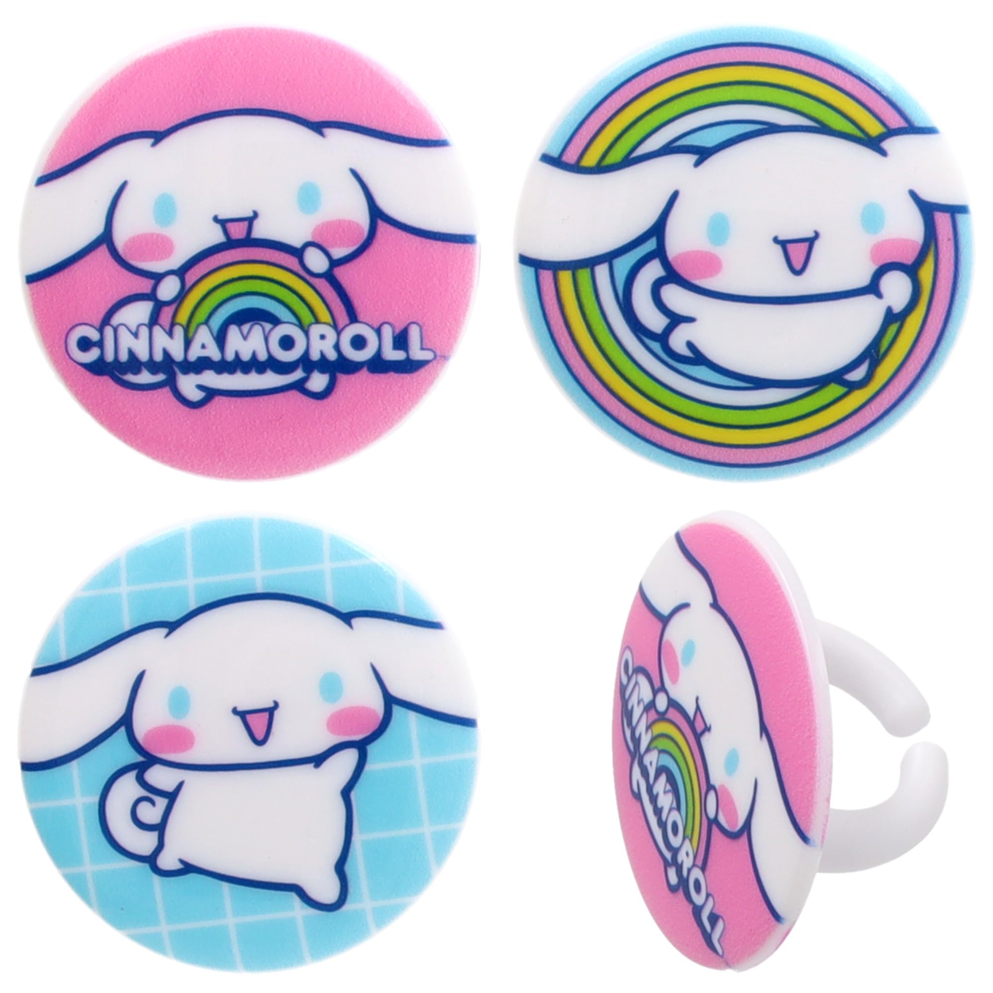 DecoPac Cinnamoroll Rings, 24 Hello Kitty Cupcake Decorations, Blue And Pink Toppers - 24 Pack - Image 7