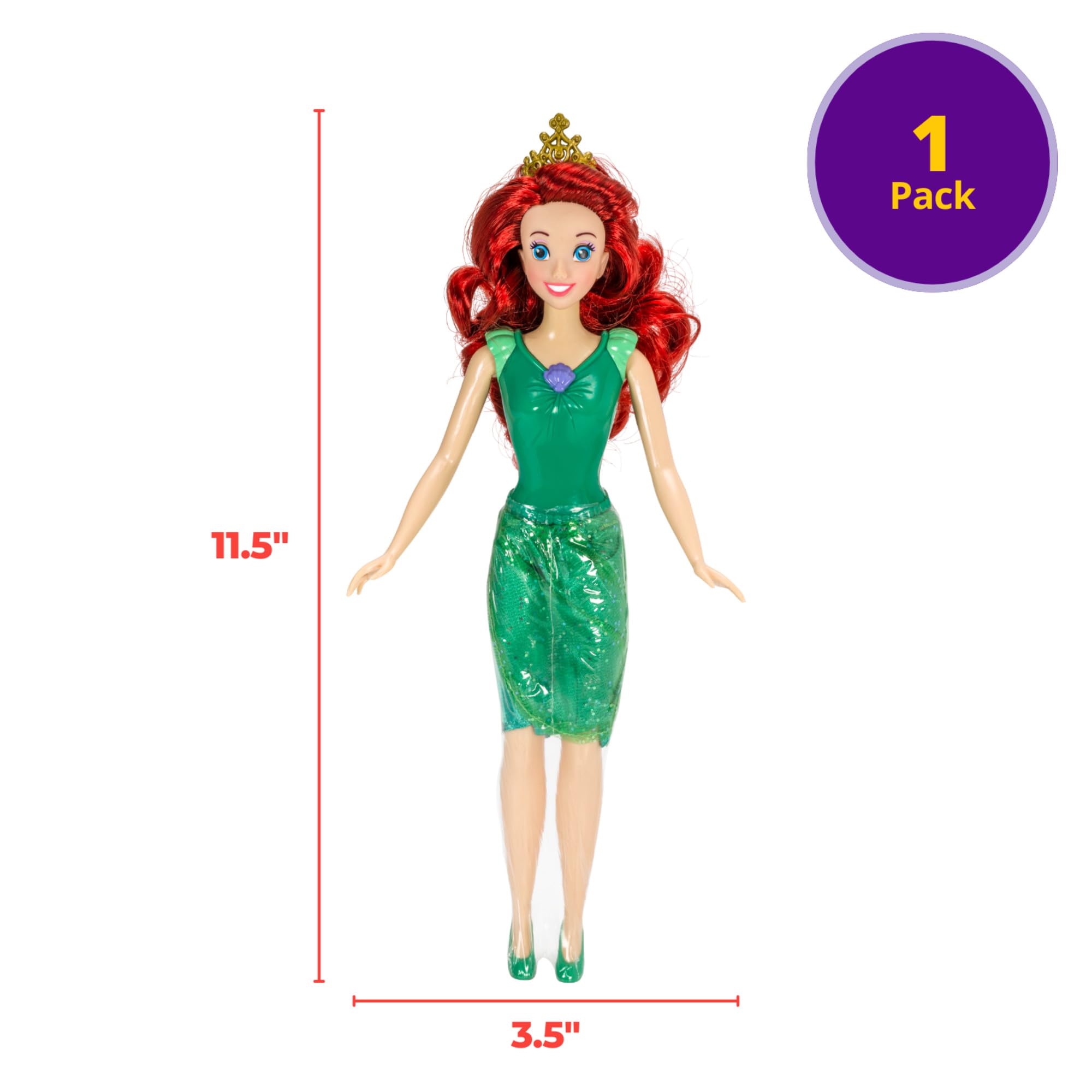 DecoPac Disney Princess Doll Signature Cake DecoSet Cake Topper, Ariel, 11" - Image 5