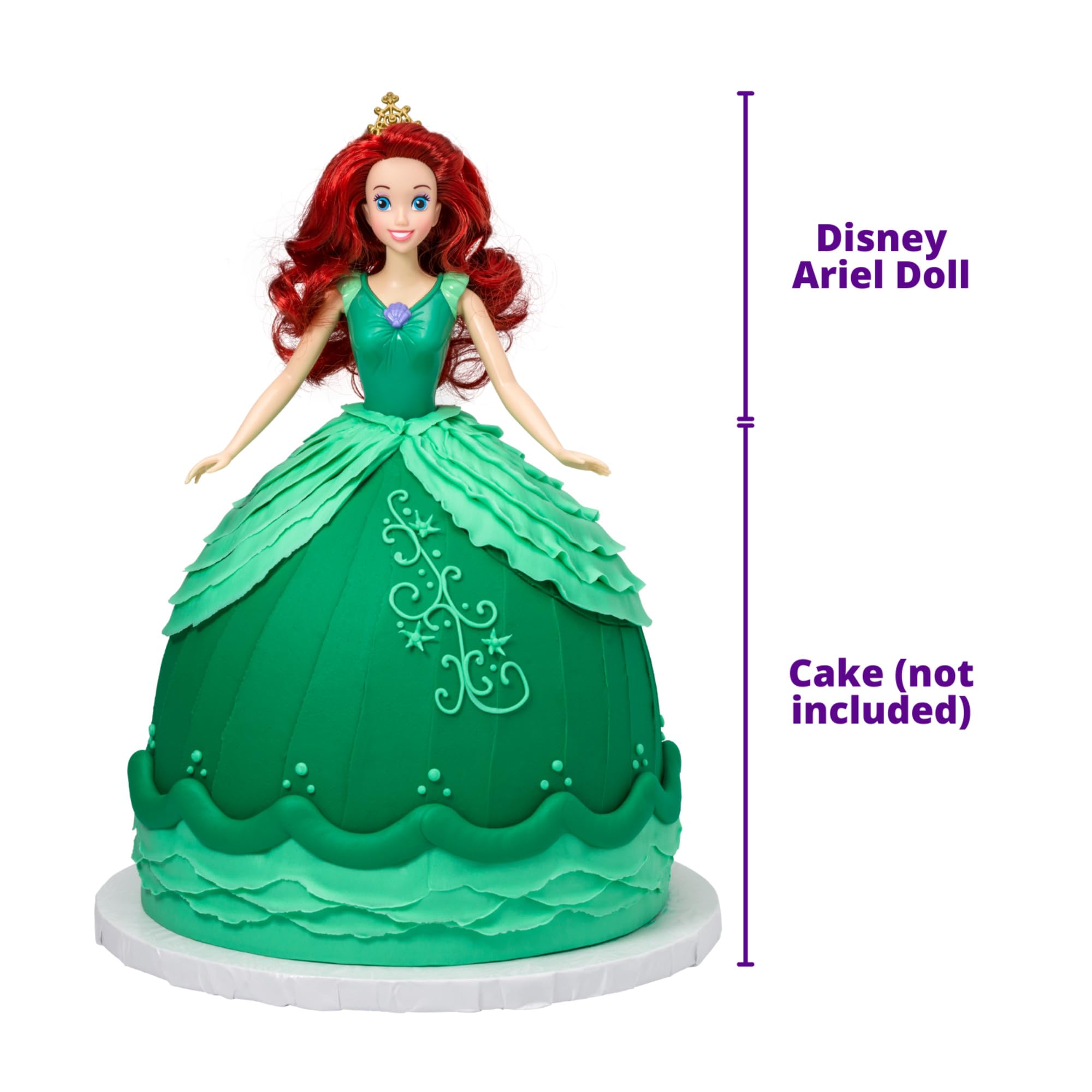 DecoPac Disney Princess Doll Signature Cake DecoSet Cake Topper, Ariel, 11" - Image 6
