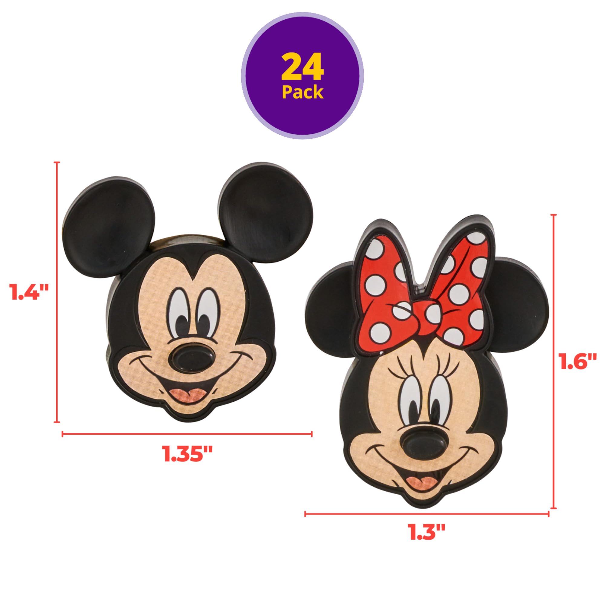 DecoPac Disney's Mickey Mouse and Minnie Mouse Rings, 24 Classic Disney Cupcake Decorations, Cake Toppers For Birthday, Parties, Celebrations - 24 Pack - Image 3