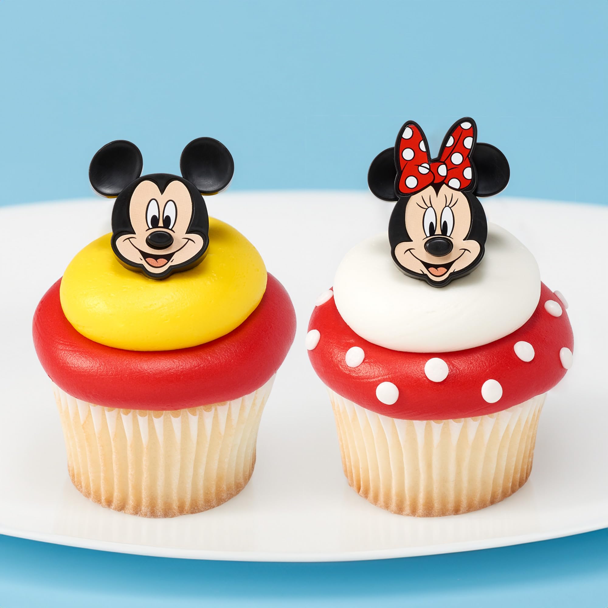 DecoPac Disney's Mickey Mouse and Minnie Mouse Rings, 24 Classic Disney Cupcake Decorations, Cake Toppers For Birthday, Parties, Celebrations - 24 Pack - Image 4