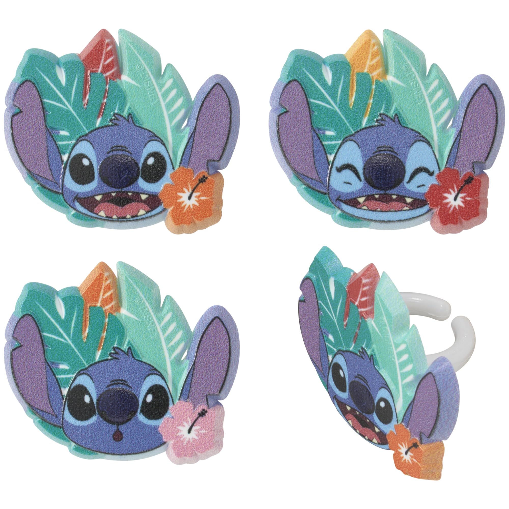 DecoPac Disney's Stitch 'Ohana Cupcake Rings, 24 Lilo & Stitch Cupcake Decorations For Birthday Parties & Celebrations, Food Safe Cake Toppers – 24 Pack - Image 6