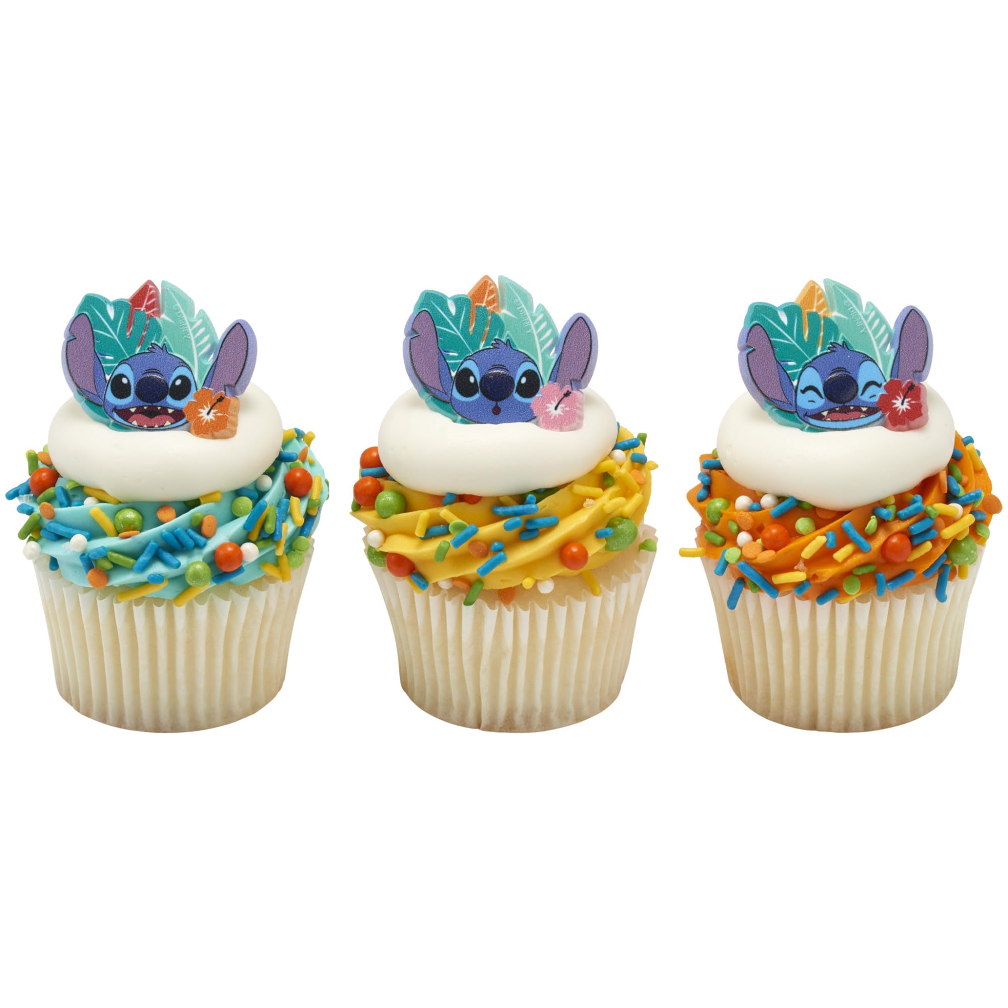 DecoPac Disney's Stitch 'Ohana Cupcake Rings, 24 Lilo & Stitch Cupcake Decorations For Birthday Parties & Celebrations, Food Safe Cake Toppers – 24 Pack - Image 7