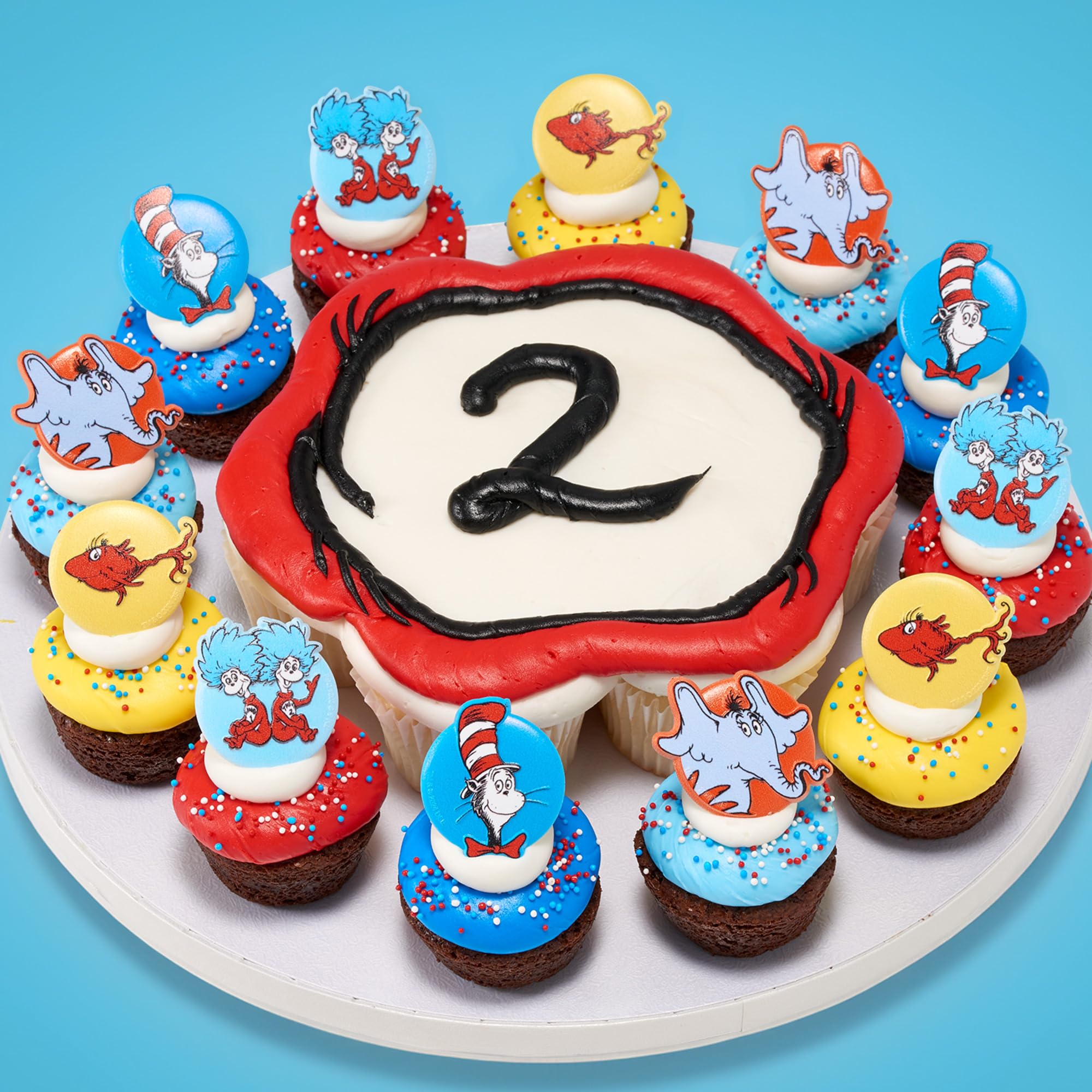 DecoPac Dr. Seuss Cupcake Rings, 24 Cupcake Decorations Featuring Horton, The Cat In The Hat, Things, Red Fish, For Birthday, Party, Celebrations - 24 Pack - Image 4