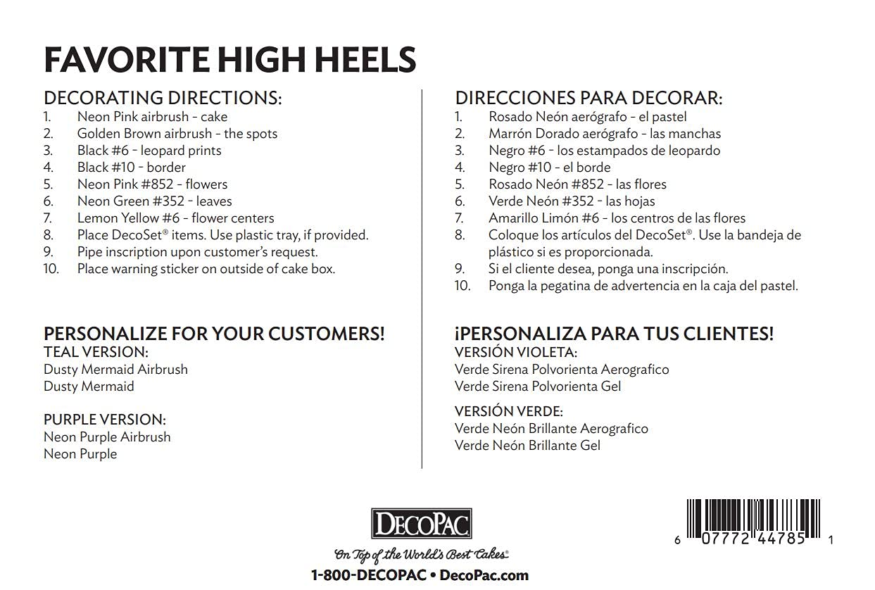 DecoPac Favorite High Heels DecoSet Cake Decoration Black/Hot Pink - Image 8