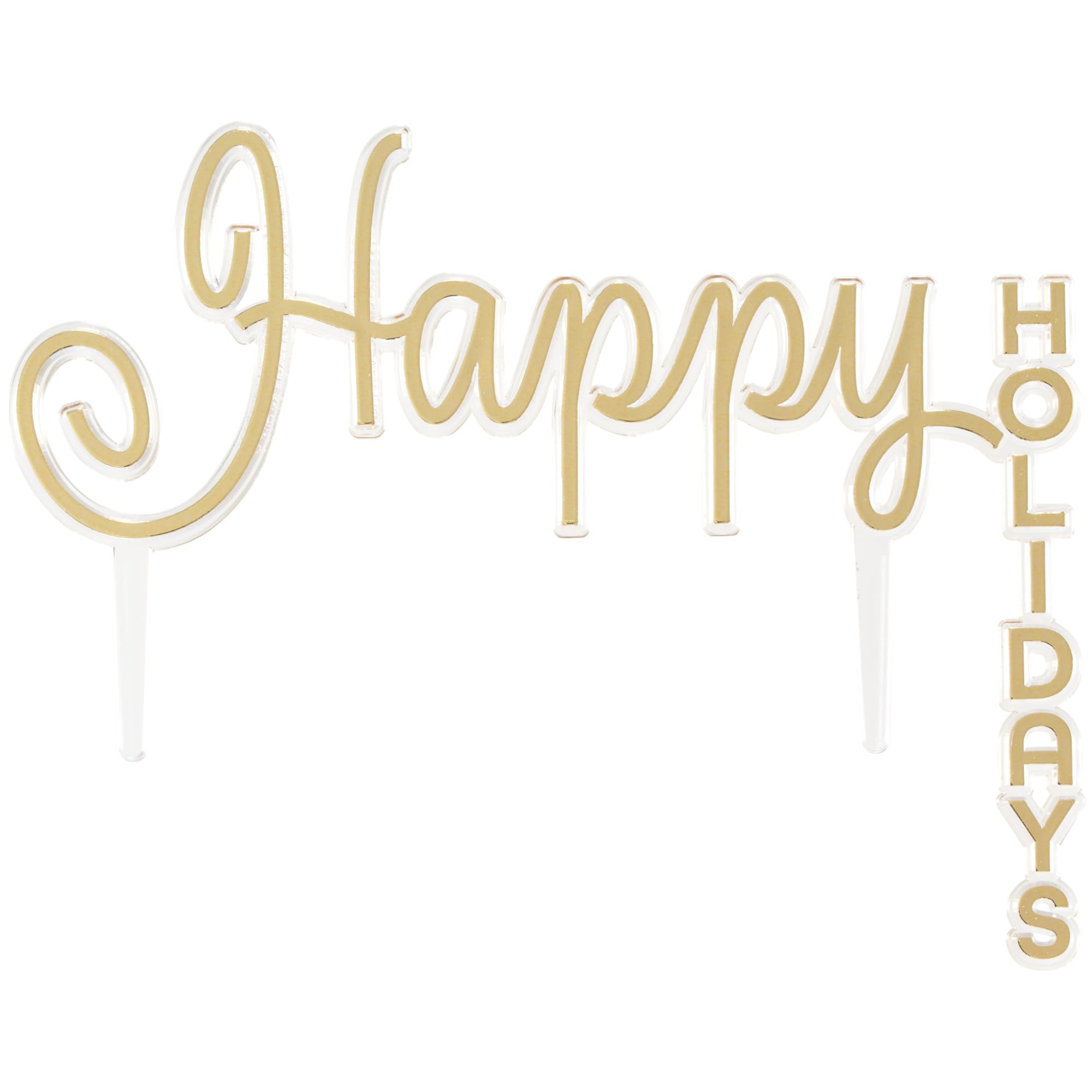 DecoPac Happy Holidays Cake Topper, Gold Christmas Decoration For Festive Parties & Celebrations, Food Safe Cake Pic– 24 Pack - Image 7