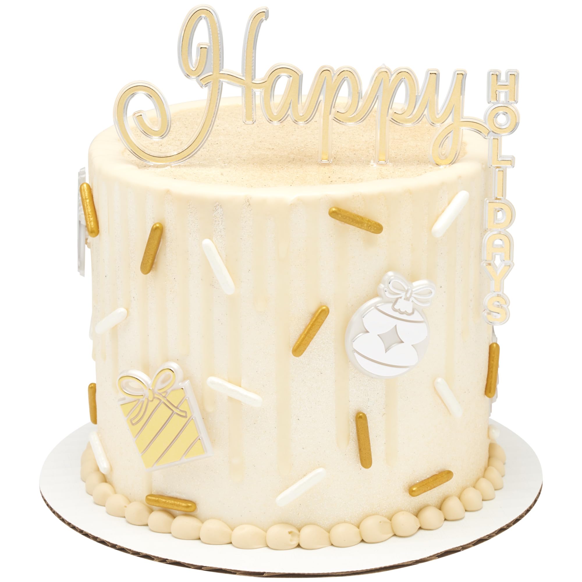 DecoPac Happy Holidays Cake Topper, Gold Christmas Decoration For Festive Parties & Celebrations, Food Safe Cake Pic– 24 Pack - Image 8