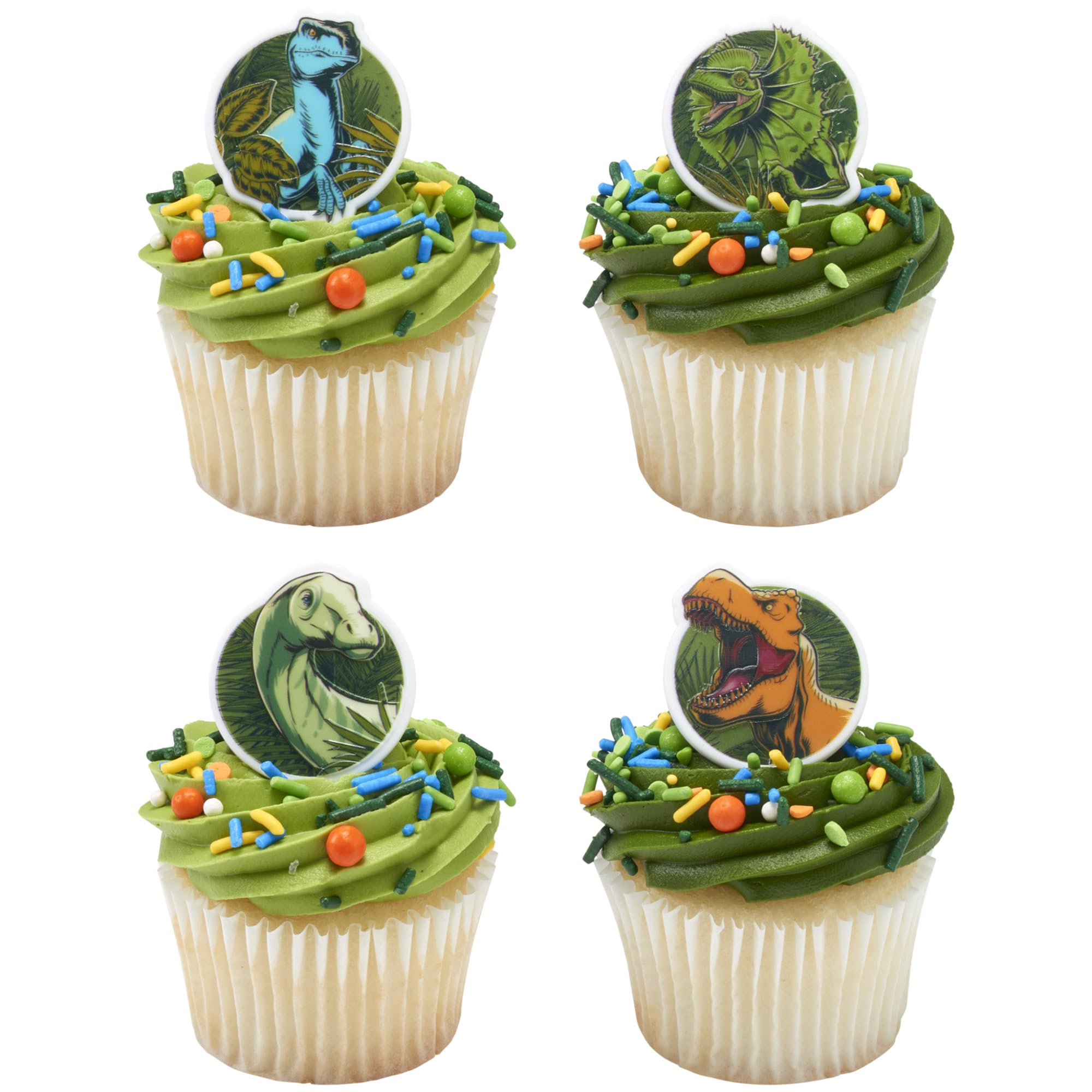 DecoPac Jurassic World Cupcake Rings, 24 Dinosaur Cupcake Decorations For Birthday, Party, Celebrations- 24 Pack - Image 10