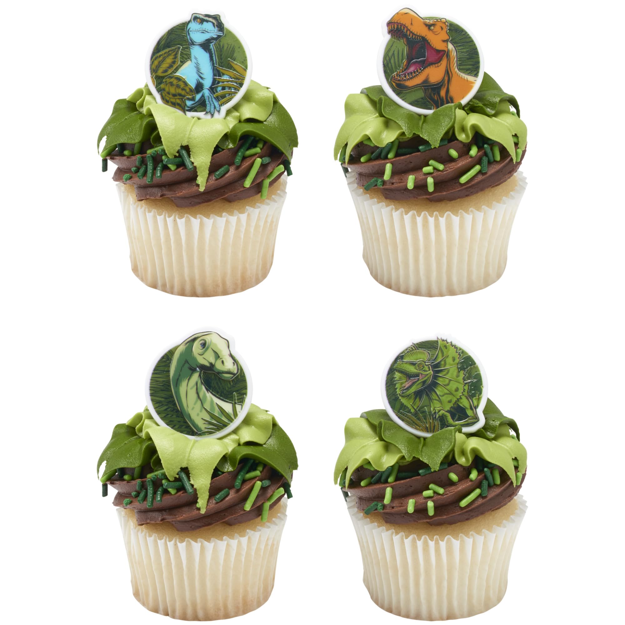 DecoPac Jurassic World Cupcake Rings, 24 Dinosaur Cupcake Decorations For Birthday, Party, Celebrations- 24 Pack - Image 11