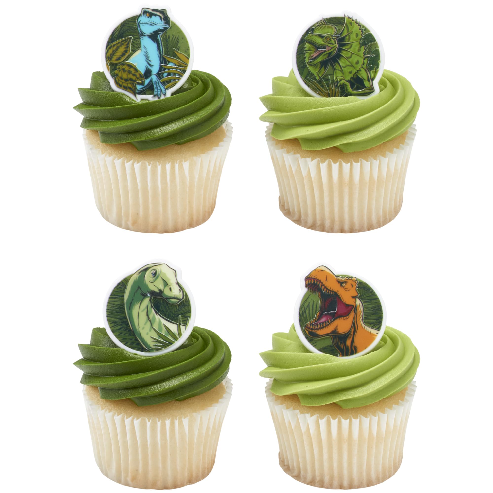 DecoPac Jurassic World Cupcake Rings, 24 Dinosaur Cupcake Decorations For Birthday, Party, Celebrations- 24 Pack - Image 7