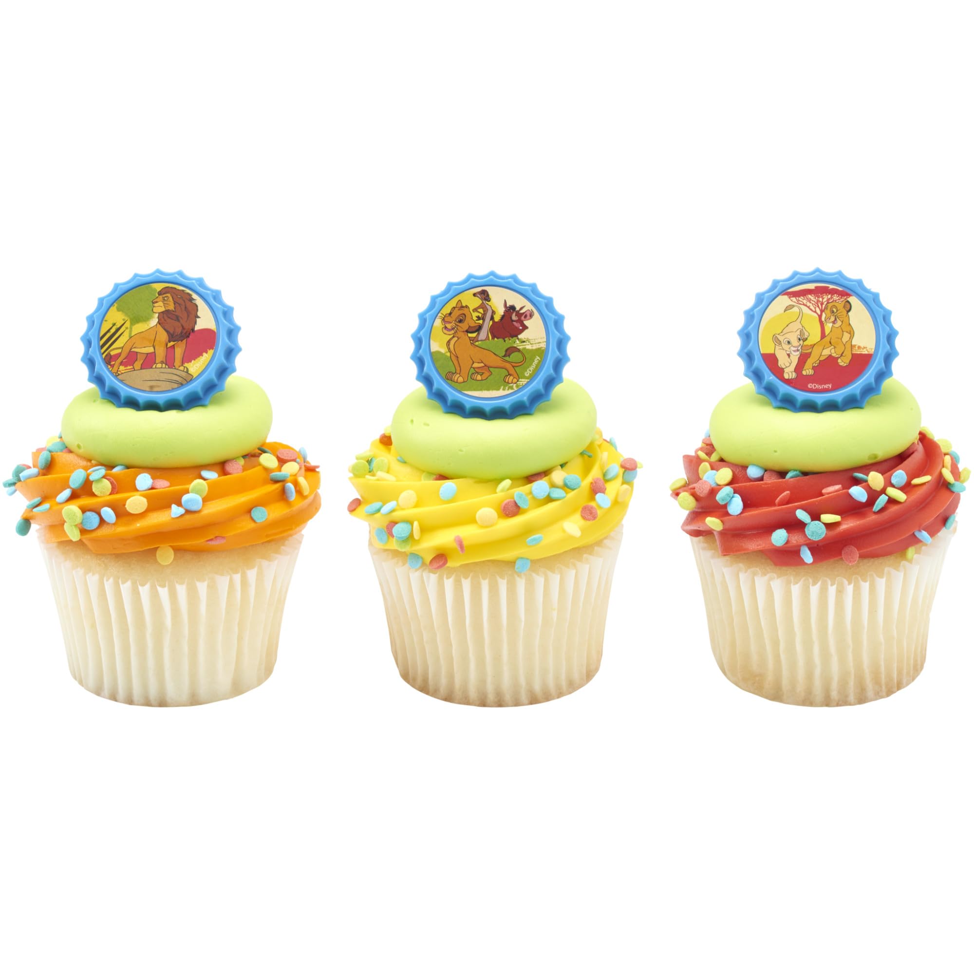 DecoPac Lion King Cupcake Rings, 24 Disney's The Lion King Cupcake Decorations Featuring Simba, Timon, Pumbaa, & Nala, For Birthday Parties & Celebrations, Food Safe Cake Toppers – 24 Pack - Image 5