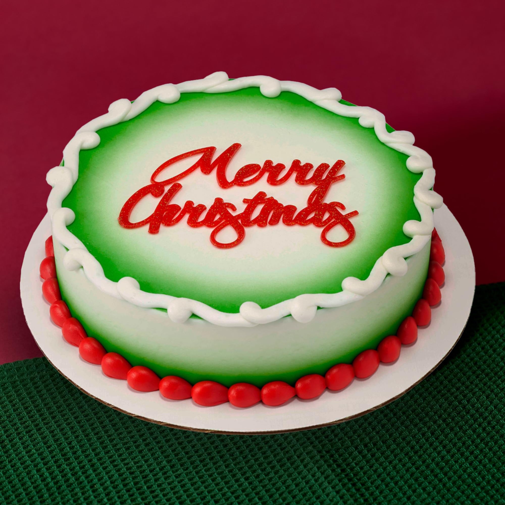 DecoPac Merry Christmas Glitter Cake Decoration, Christmas Topper For Festive Parties & Celebrations, Festive Red Script Cake Topper, Food Safe - Image 6