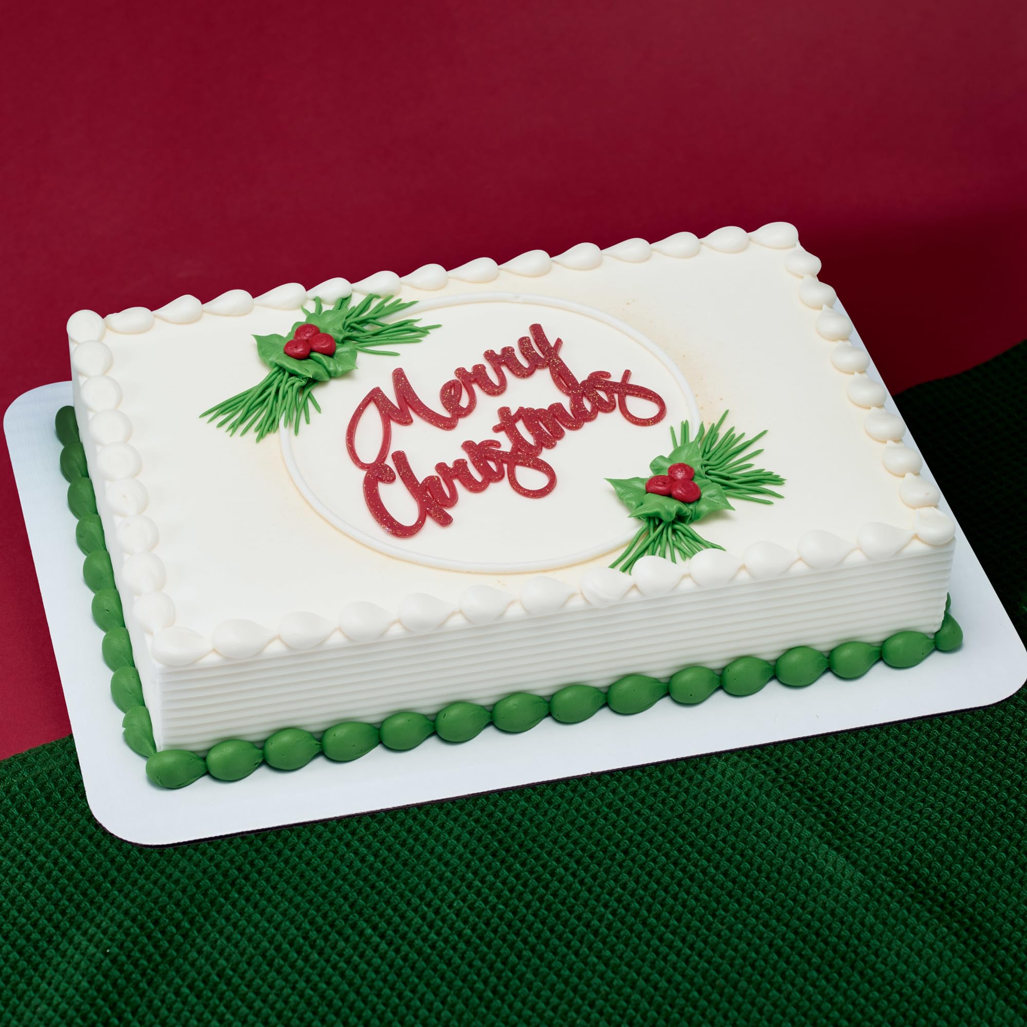 DecoPac Merry Christmas Glitter Cake Decoration, Christmas Topper For Festive Parties & Celebrations, Festive Red Script Cake Topper, Food Safe - Image 7