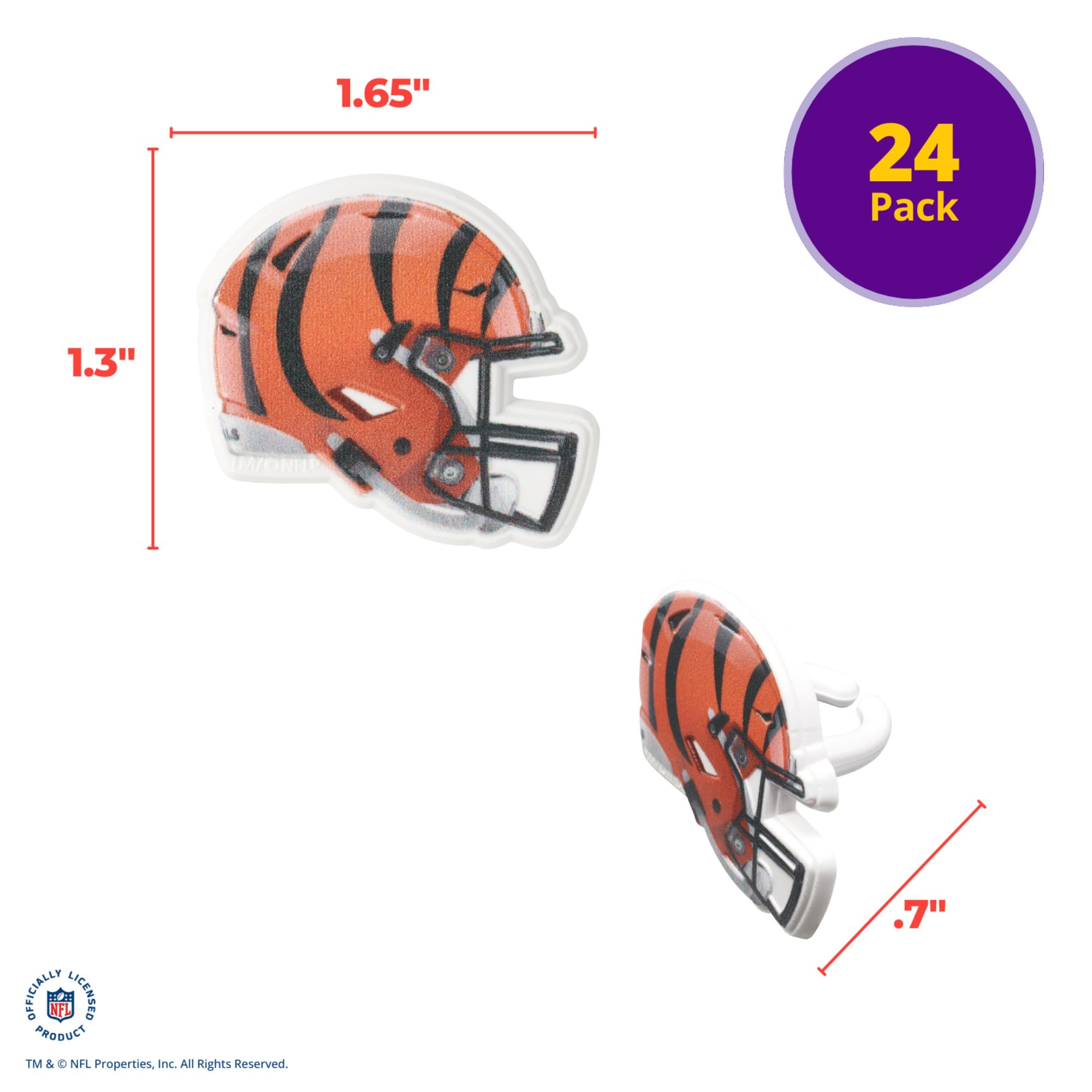 DecoPac NFL San Francisco 49ers Helmet Rings, 24 Football Cupcake Decorations, Officially Licensed, Football Rings, Food Safe Cake Toppers – 24 Pack - Image 4