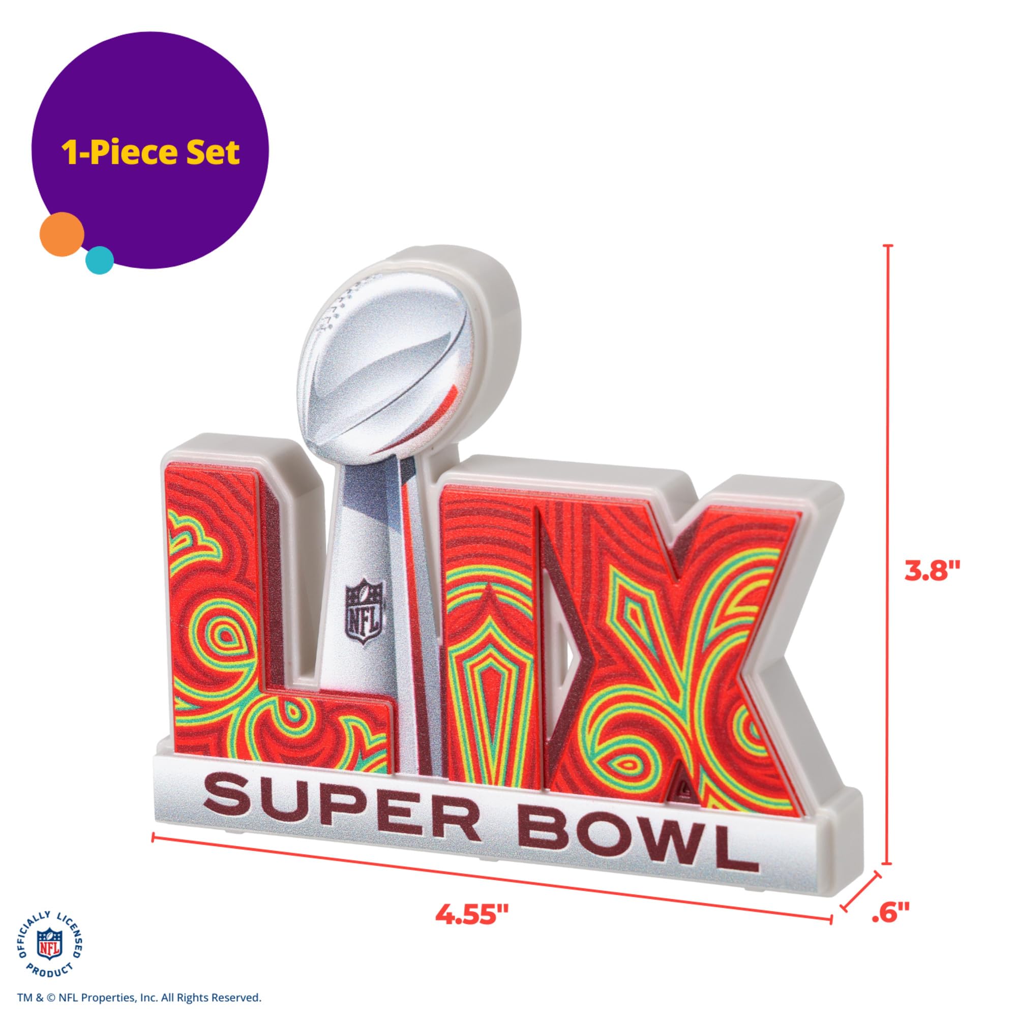 DecoPac NFL Super Bowl LIX Cake Decoration, Football Cake Topper, Officially Licensed, Food Safe Cake Topper - Image 3