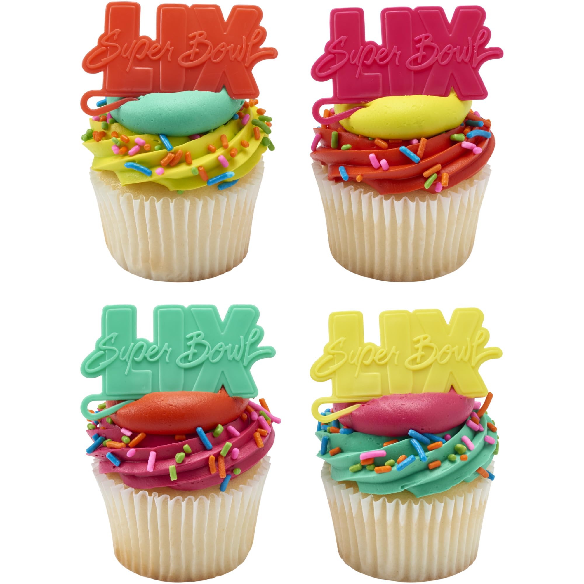 DecoPac NFL Super Bowl LIX Cupcake Toppers, Drinks Marker, Officially Licensed, Football Party Decorations, Food Safe Cake Toppers – 24 Pack - Image 10