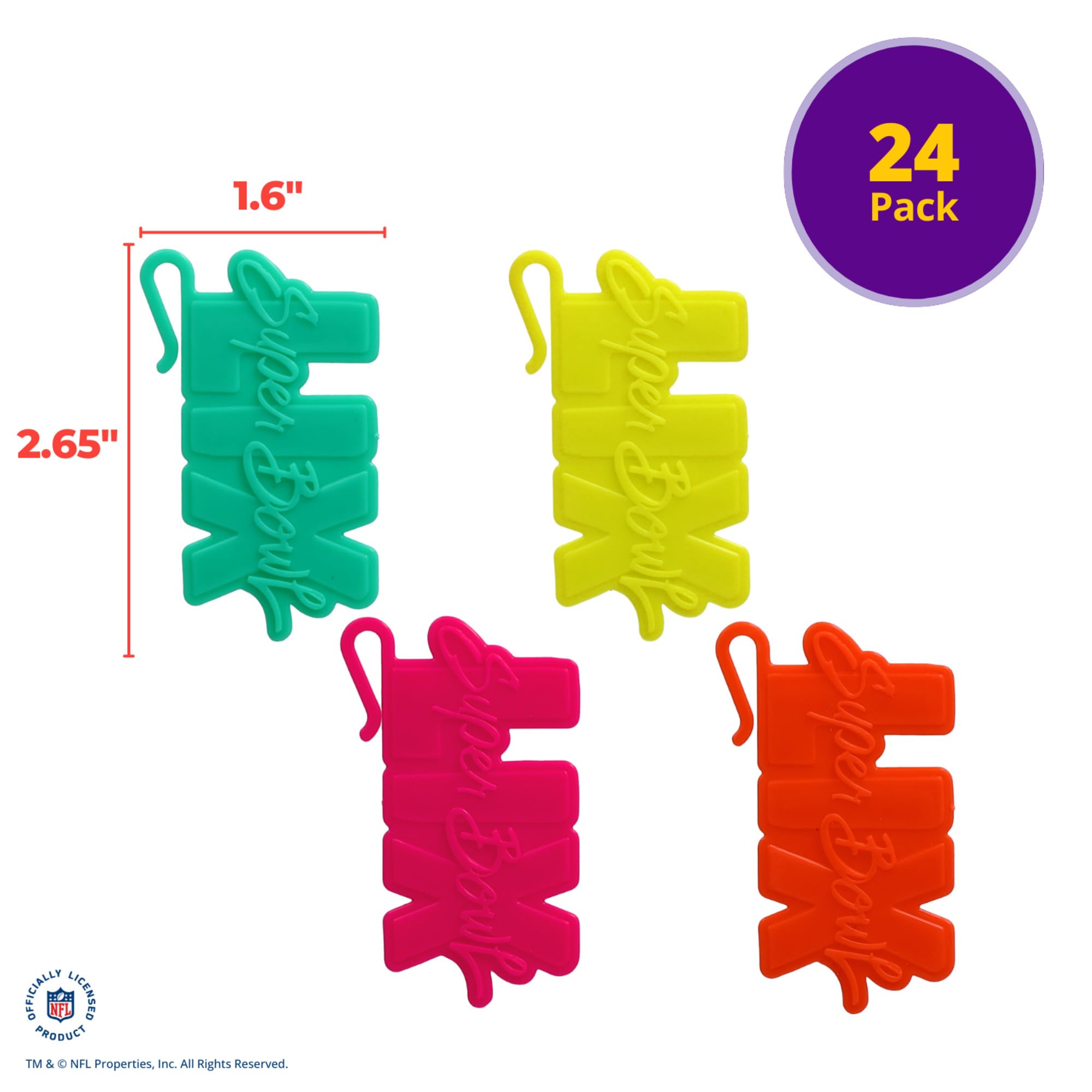 DecoPac NFL Super Bowl LIX Cupcake Toppers, Drinks Marker, Officially Licensed, Football Party Decorations, Food Safe Cake Toppers – 24 Pack - Image 4