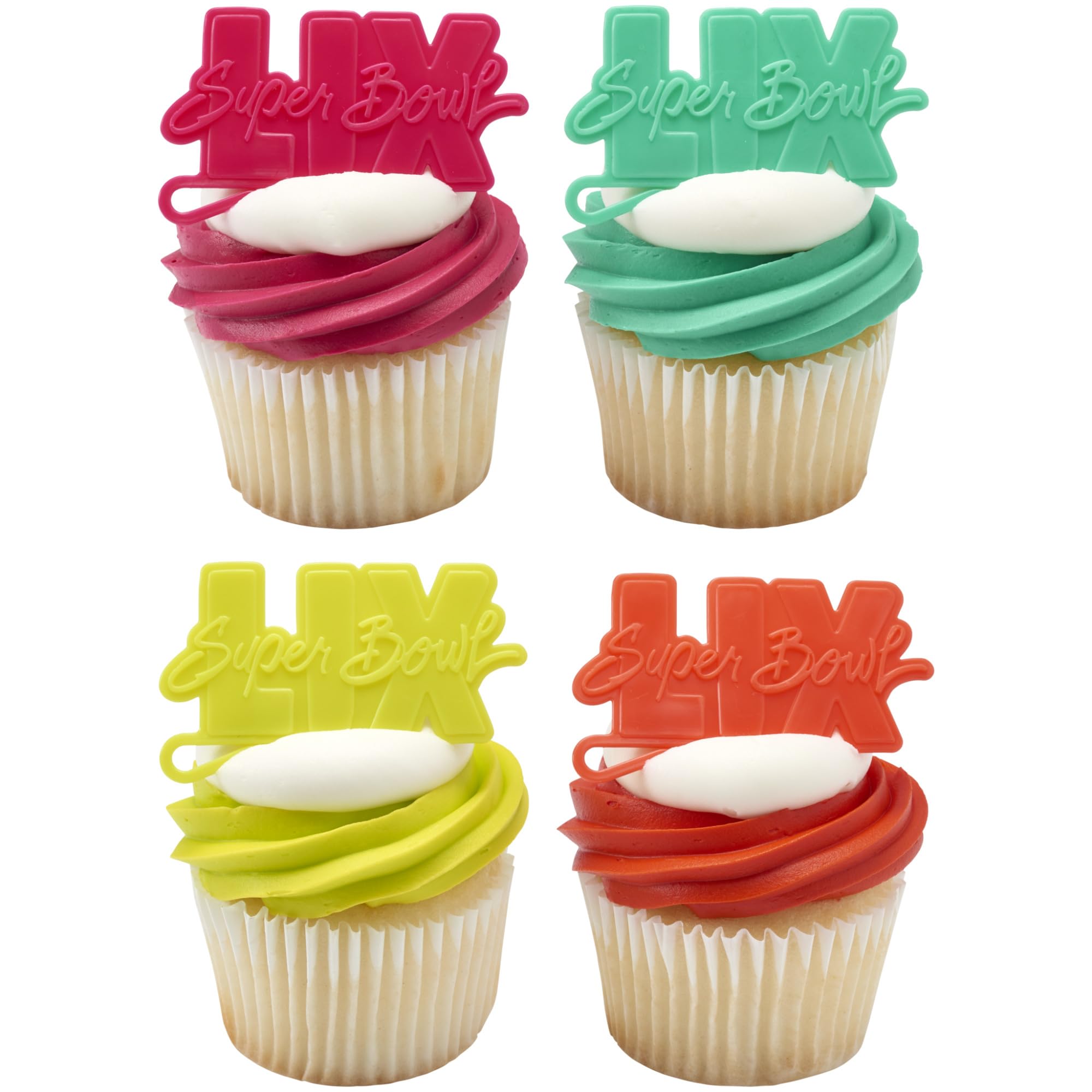 DecoPac NFL Super Bowl LIX Cupcake Toppers, Drinks Marker, Officially Licensed, Football Party Decorations, Food Safe Cake Toppers – 24 Pack - Image 7