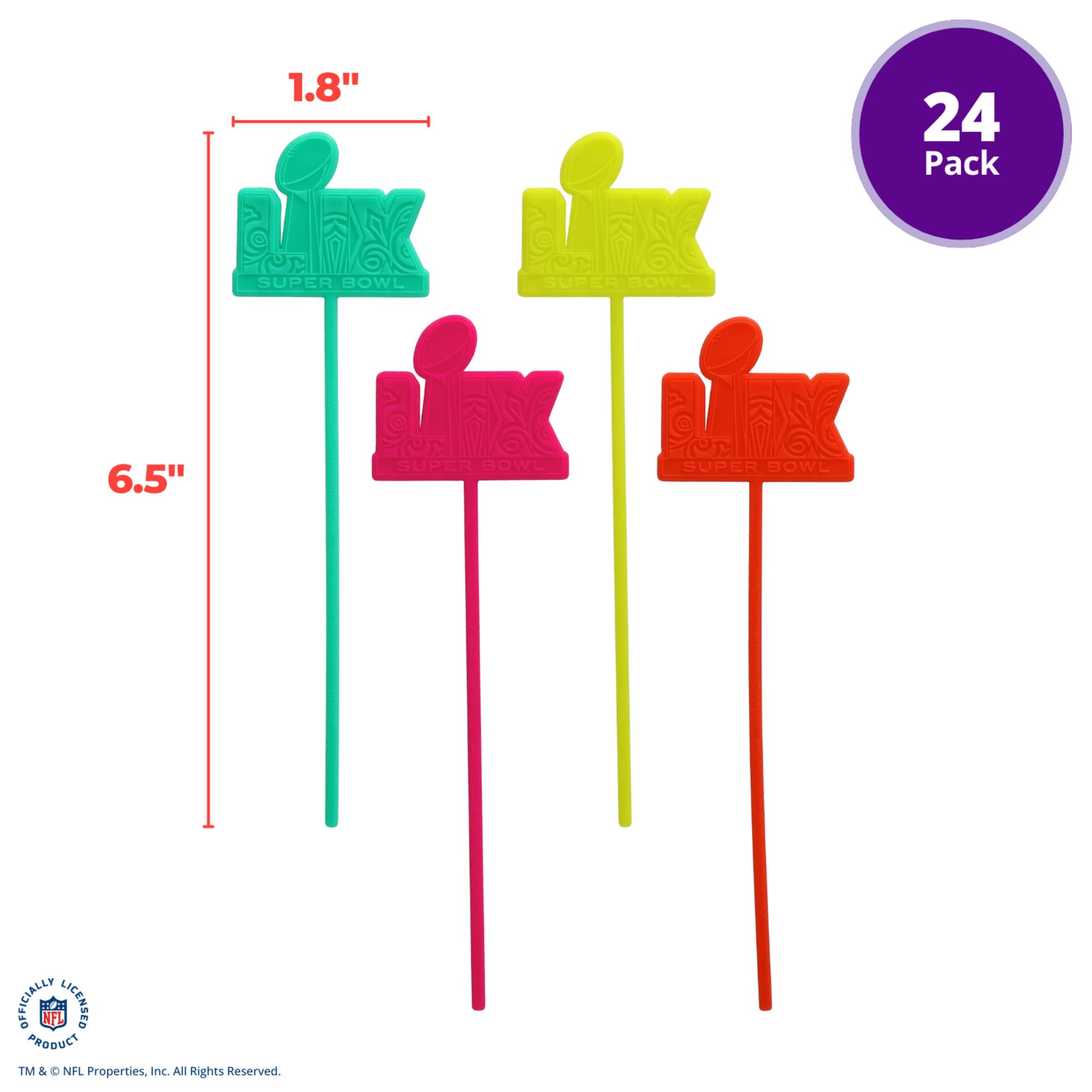 DecoPac NFL Super Bowl LIX Skewers For Cakes, Cupcakes, And More | 24 NFL Football Stir Sticks, Officially Licensed, Ideal For Team Celebrations, Birthday's, And Parties. Pack of 24 - Image 3