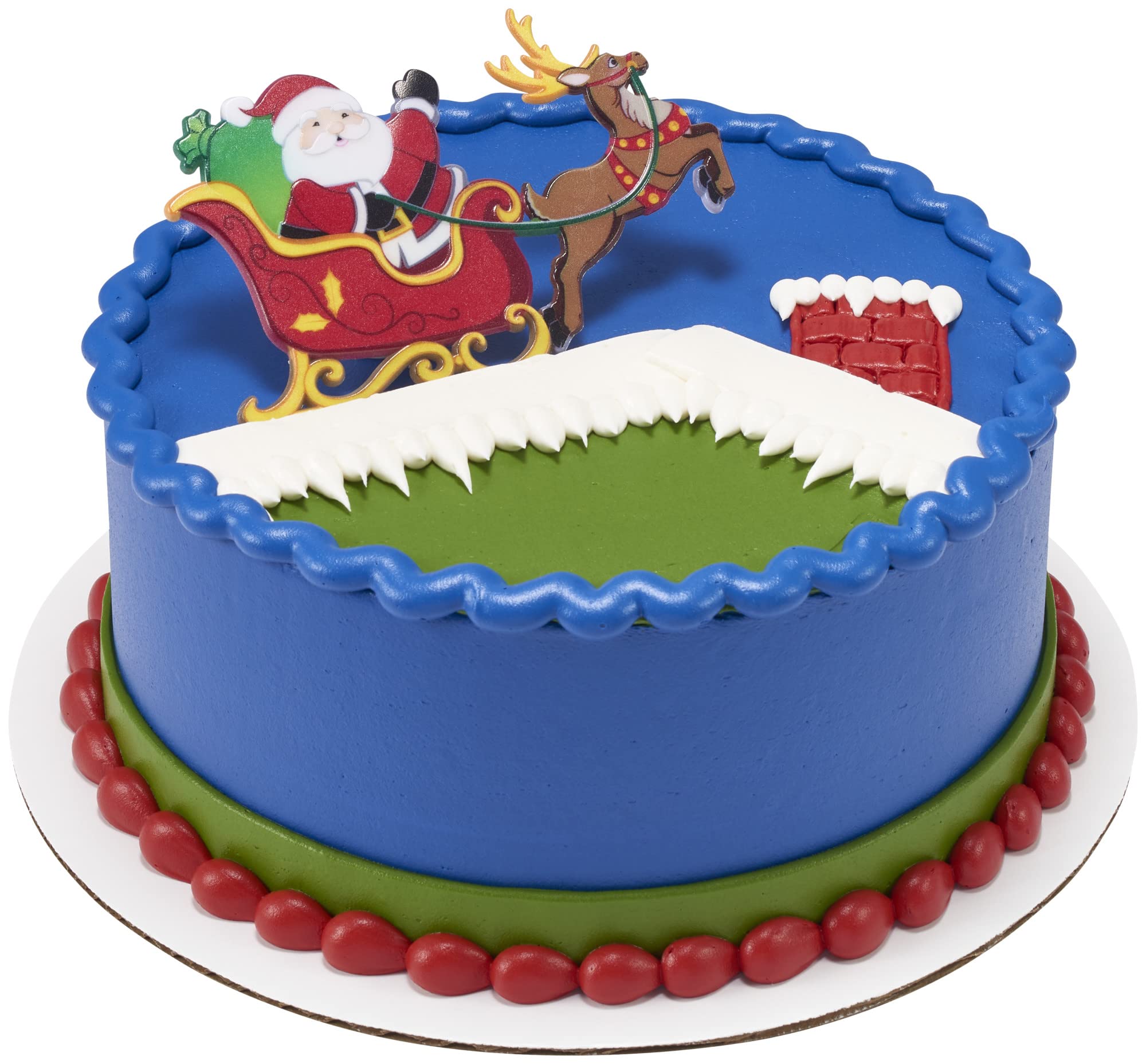 DecoPac Santa in Sleigh Cake Decoration, Christmas Cake Topper, Festive Layon With Santa and Reindeer, 24 Pack - Image 3