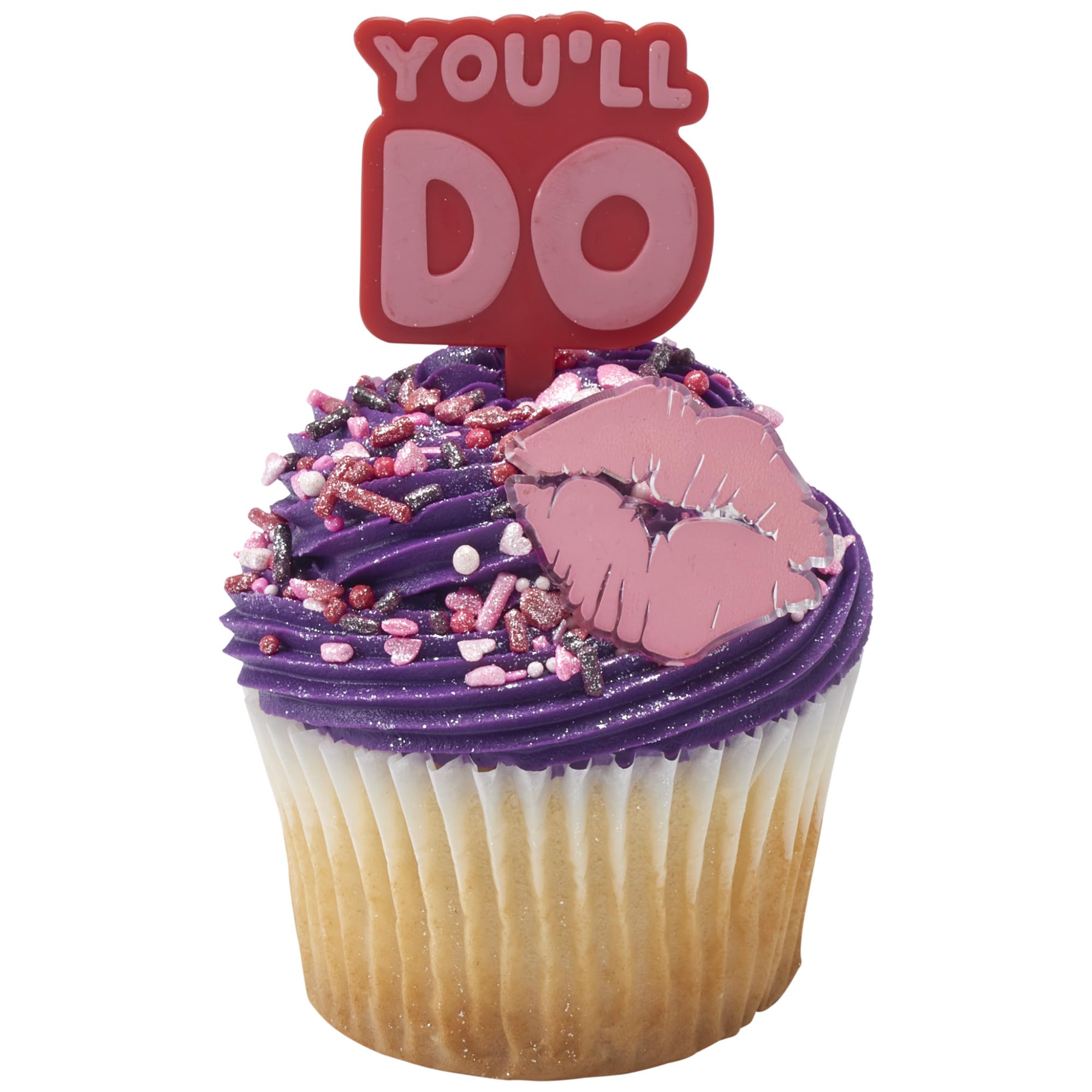 DecoPac Say It With Kisses Rings, 24 Red Lip Cupcake Decorations For Valentine's Day, Wedding, Engagement, Bachelorette, Anniversary, Food Safe Cake Toppers - 24 Pack - Image 10