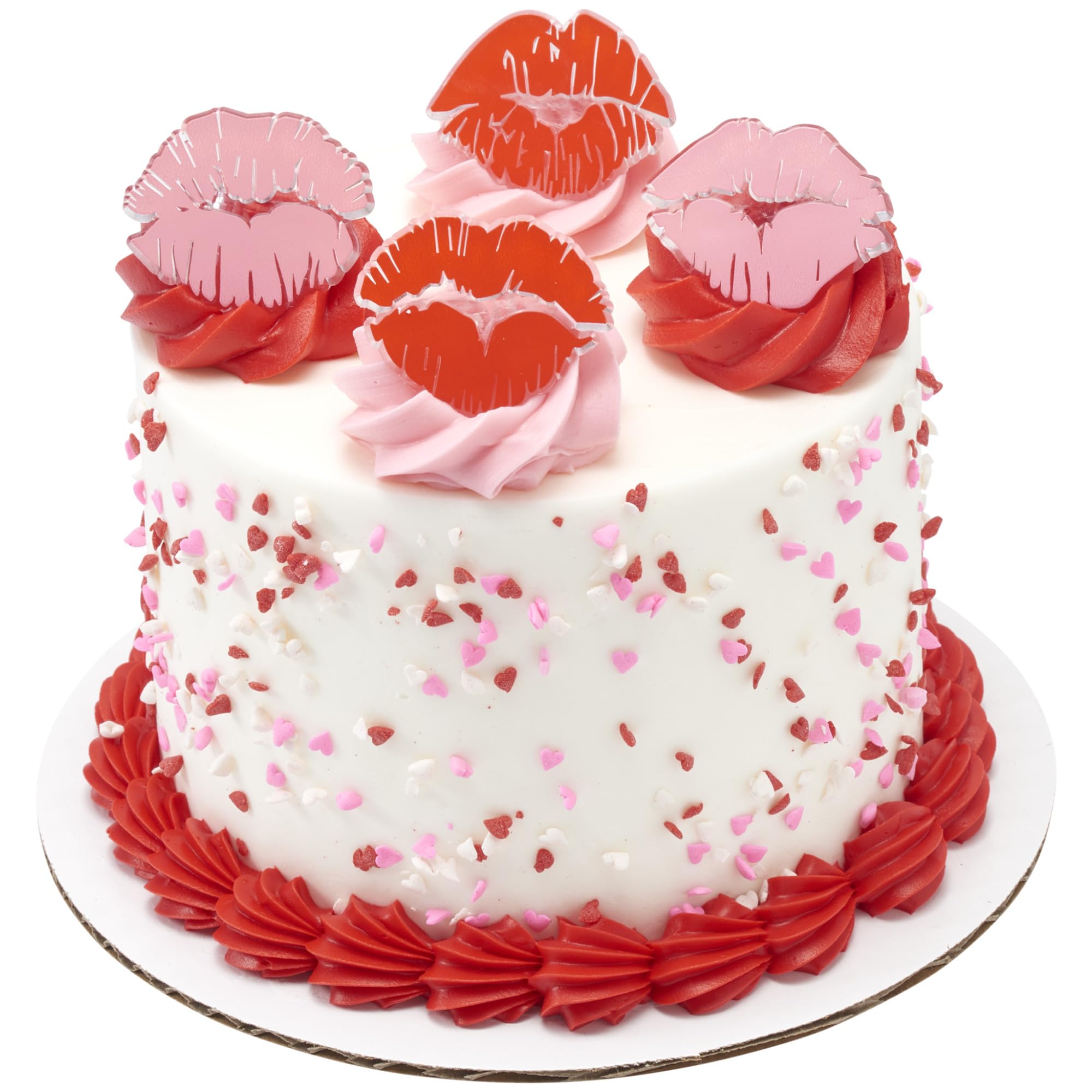 DecoPac Say It With Kisses Rings, 24 Red Lip Cupcake Decorations For Valentine's Day, Wedding, Engagement, Bachelorette, Anniversary, Food Safe Cake Toppers - 24 Pack - Image 7