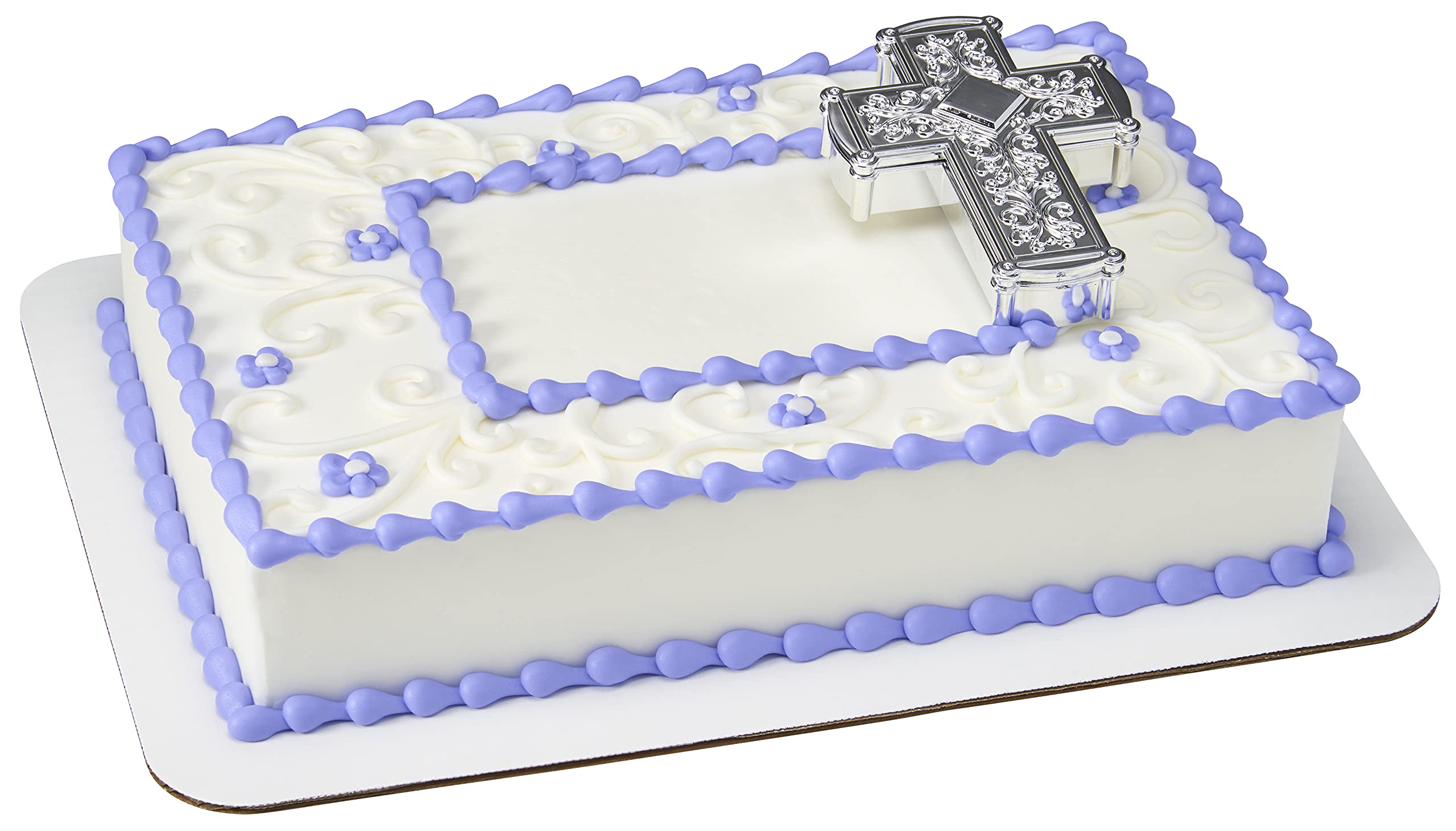 DecoPac Silver Cross Cake Topper, Ornate Cake Decoration For Easter, Christening, Baptism, Confirmation, Wedding, Religious Celebration, Keepsake Box, Food Safe 4.5" x 3.2" x 1" - Image 6