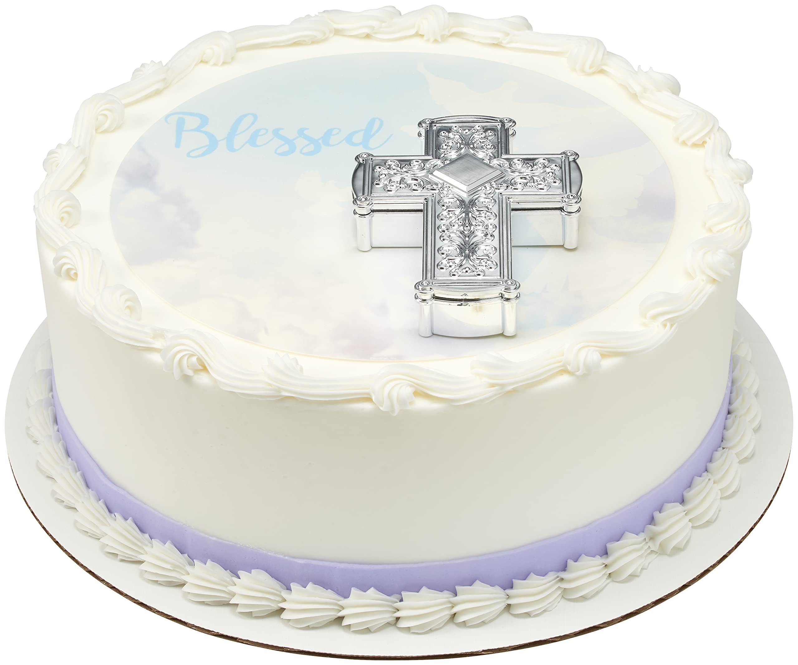 DecoPac Silver Cross Cake Topper, Ornate Cake Decoration For Easter, Christening, Baptism, Confirmation, Wedding, Religious Celebration, Keepsake Box, Food Safe 4.5" x 3.2" x 1" - Image 7