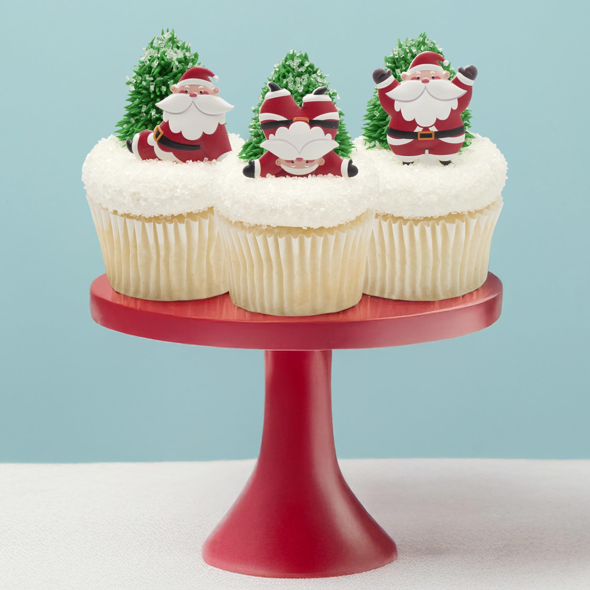 DecoPac Tumbling Santa Cake Toppers, 24 Christmas Cake Decorations For Festive Parties & Celebrations, Father Christmas, Food Safe – 24 Pack - Image 4