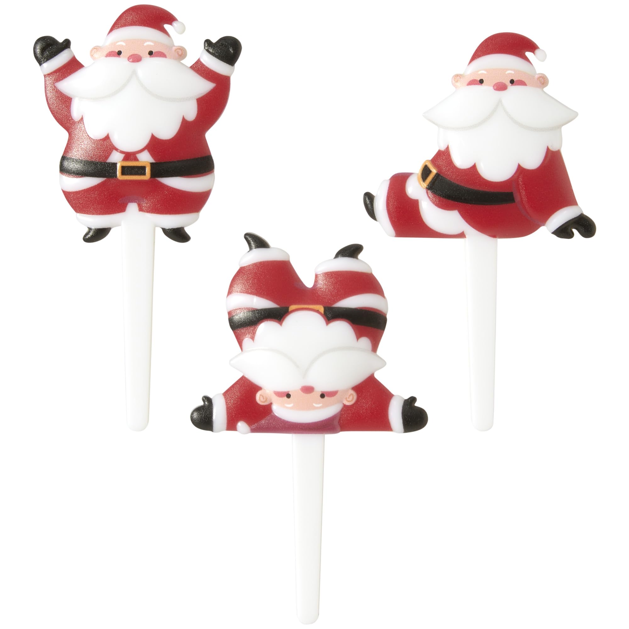 DecoPac Tumbling Santa Cake Toppers, 24 Christmas Cake Decorations For Festive Parties & Celebrations, Father Christmas, Food Safe – 24 Pack - Image 6