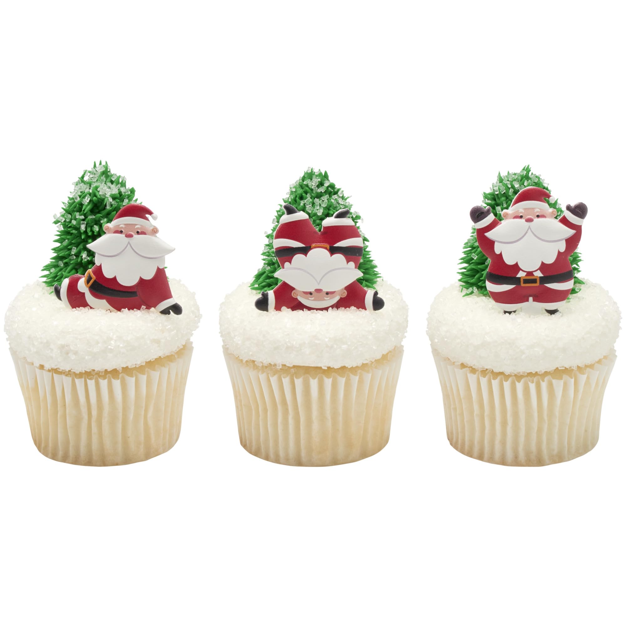DecoPac Tumbling Santa Cake Toppers, 24 Christmas Cake Decorations For Festive Parties & Celebrations, Father Christmas, Food Safe – 24 Pack - Image 7