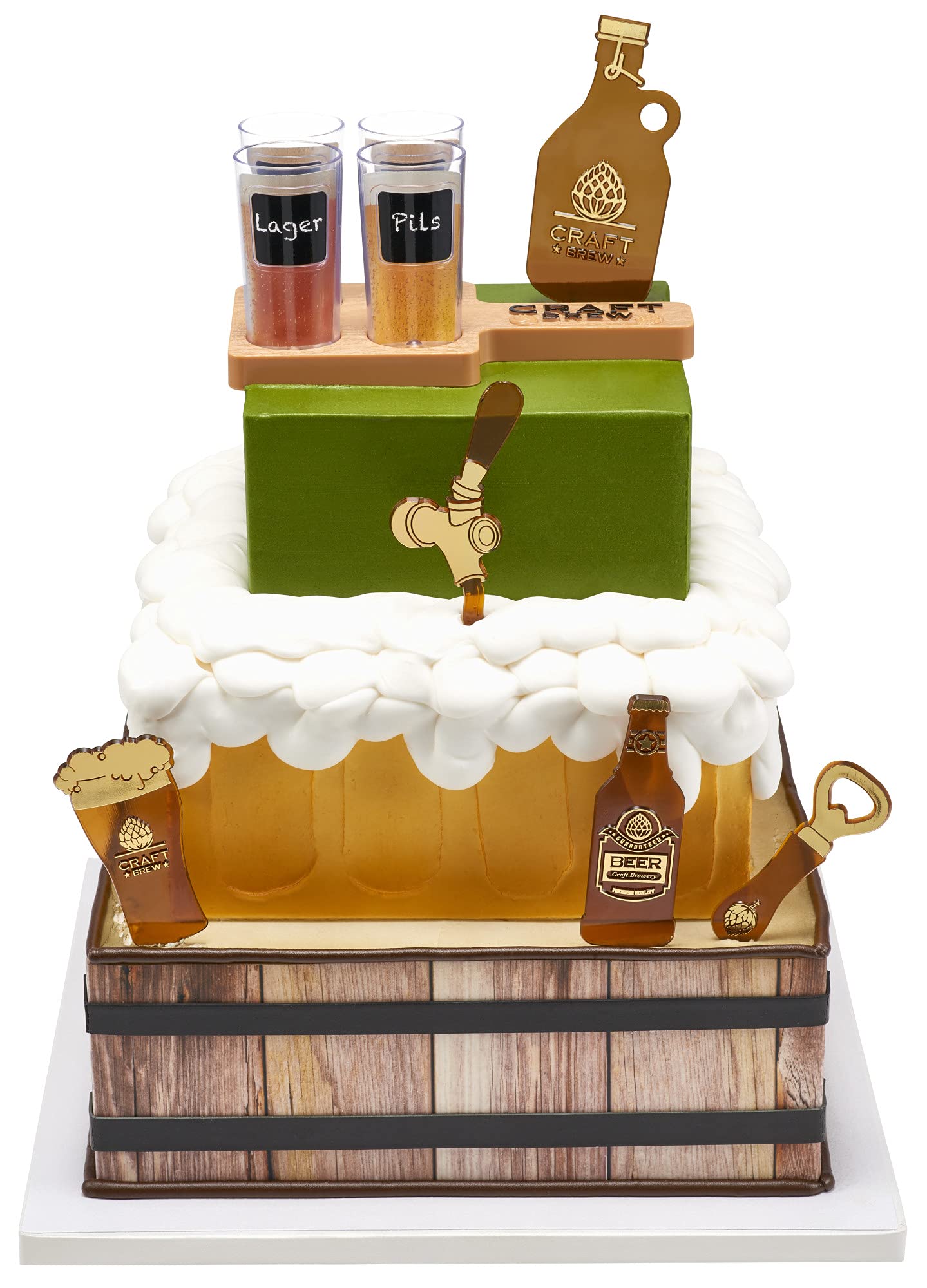 DecoSet® Craft Brew Flight Cake Topper, Re-Usable Cake Decoration, Beer Themed, DecoPac, 25124, Food Safe - Image 4