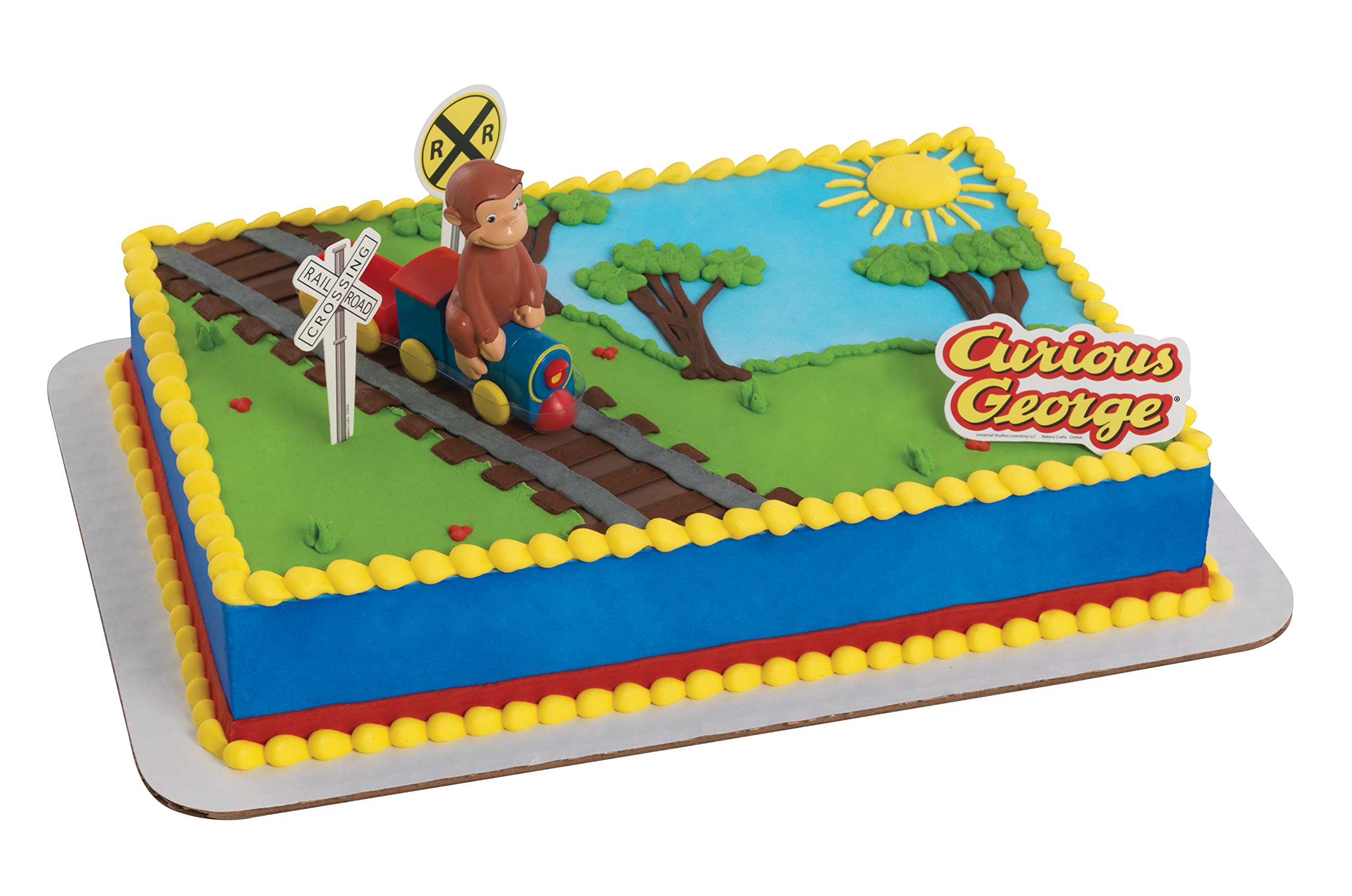 DecoSet® Curious George Train Cake Topper, 4-Piece Set, Keepsake Figures for Hours of Fun, Create an Adorable Birthday Centerpiece - Image 4