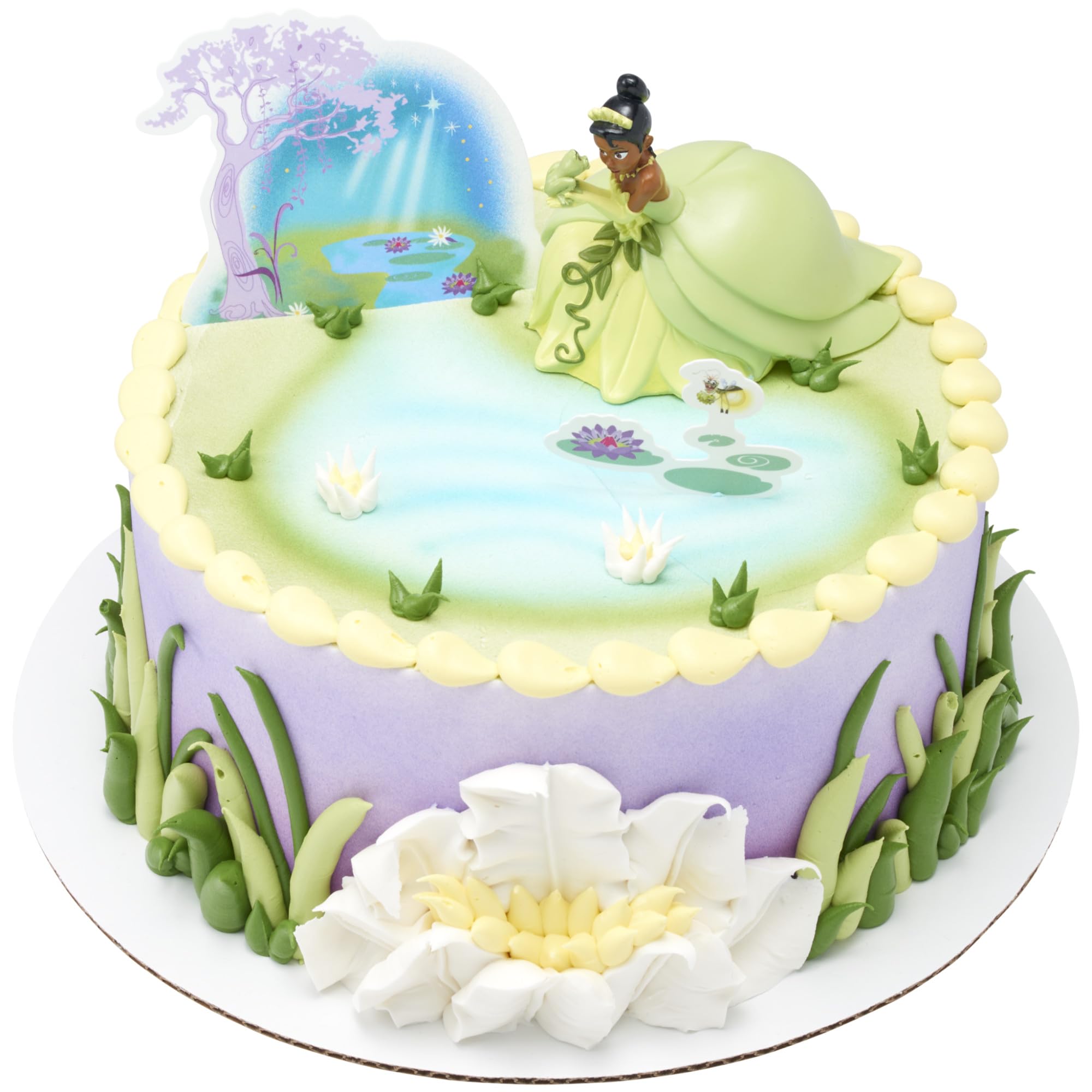 DecoSet® Disney Princess Tiana Cake Topper, 3-Piece Cake Decoration With Tiana And Frog Figurine, Water Lily Pic, And Background Scenery Pic - Image 10