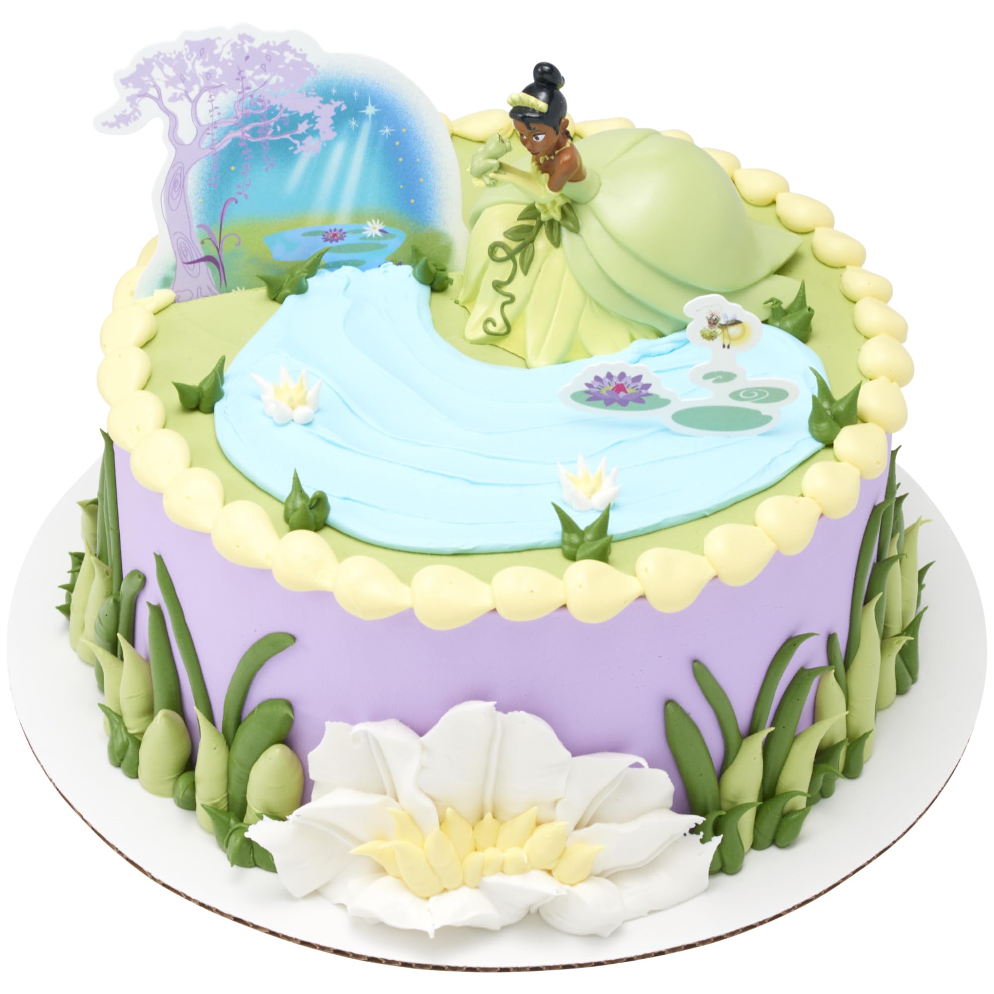 DecoSet® Disney Princess Tiana Cake Topper, 3-Piece Cake Decoration With Tiana And Frog Figurine, Water Lily Pic, And Background Scenery Pic - Image 11