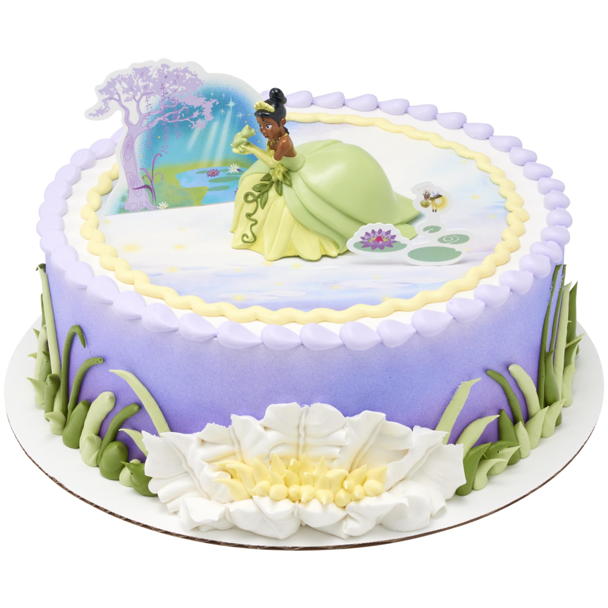DecoSet® Disney Princess Tiana Cake Topper, 3-Piece Cake Decoration With Tiana And Frog Figurine, Water Lily Pic, And Background Scenery Pic - Image 9
