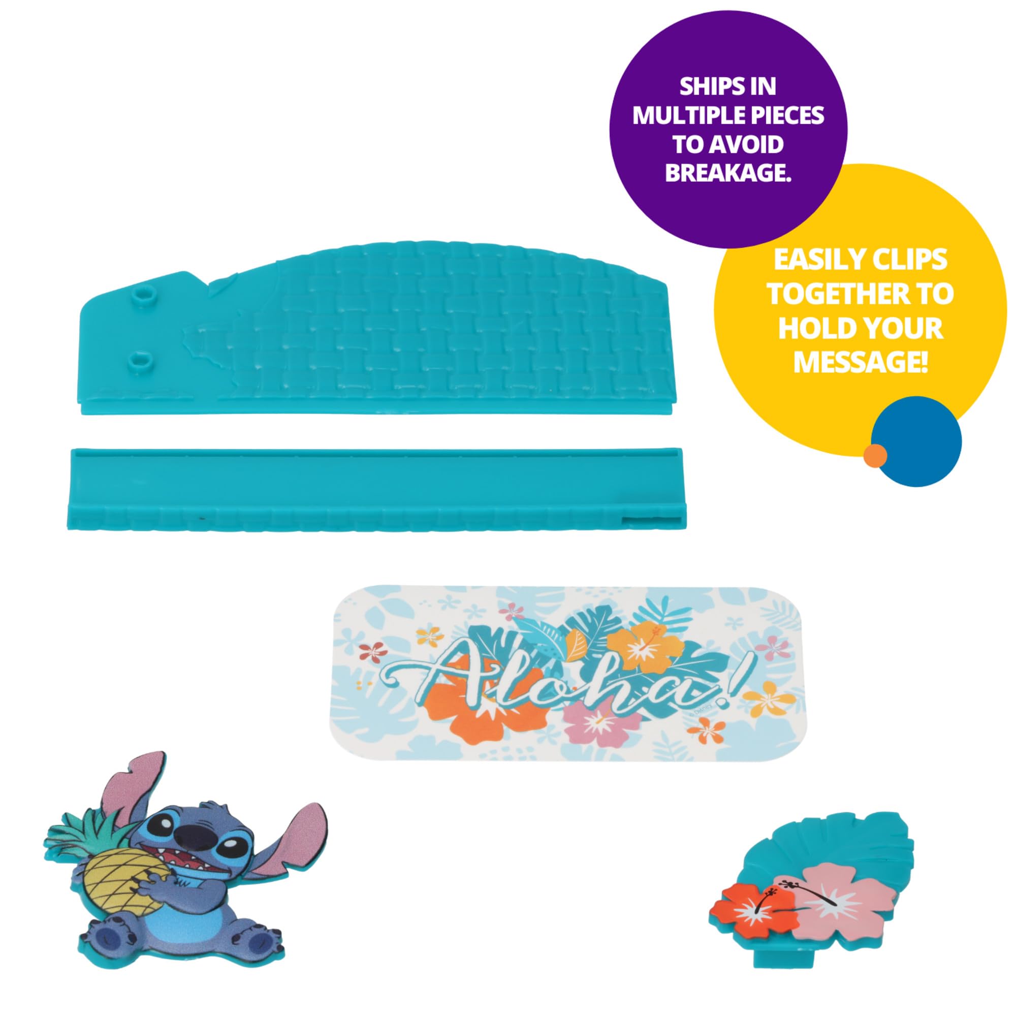 DecoSet® Disney's Stitch Aloha Cake Topper, Decoration Set with Photo Or Message Holder, Personalizable | For Birthday And Celebrations - Image 4