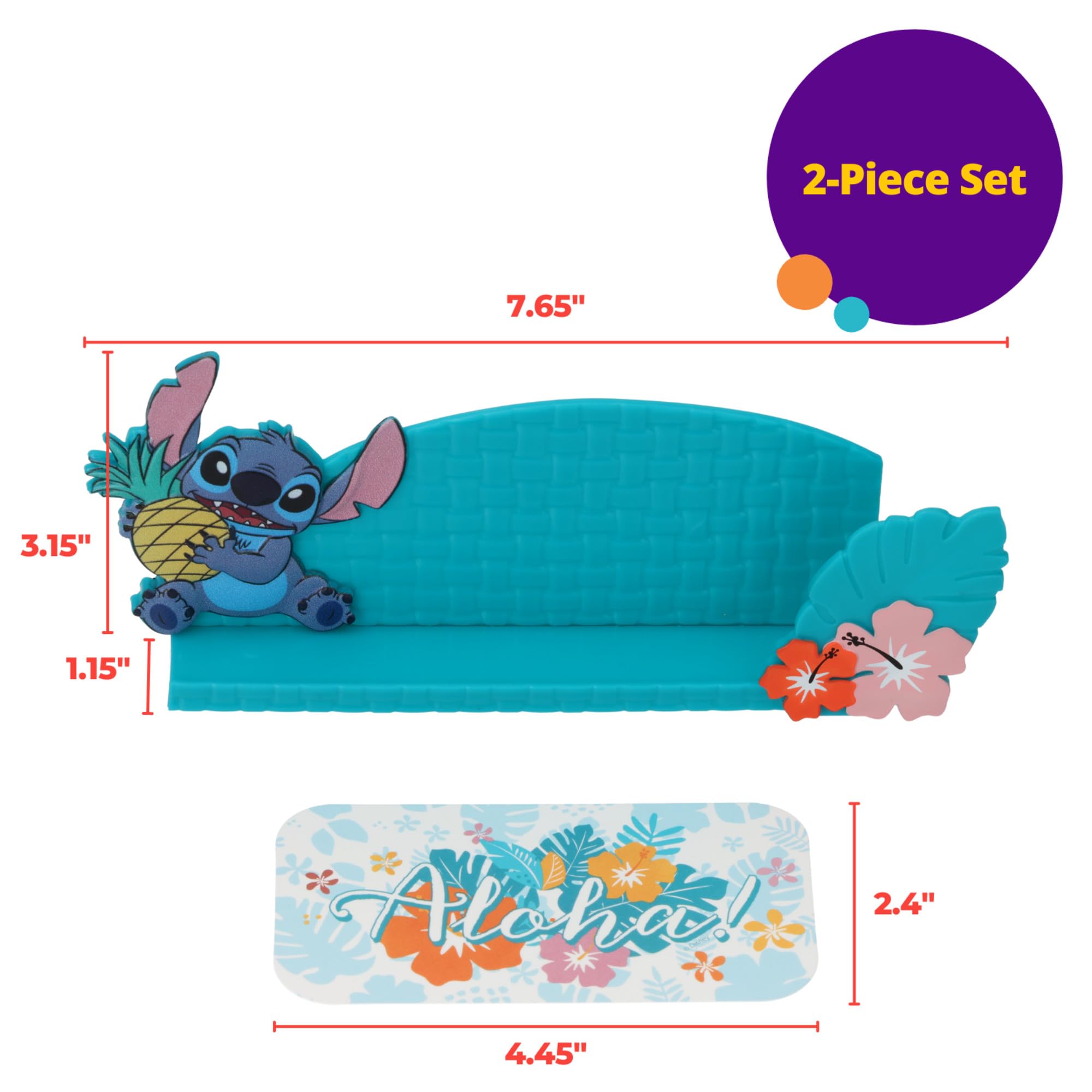 DecoSet® Disney's Stitch Aloha Cake Topper, Decoration Set with Photo Or Message Holder, Personalizable | For Birthday And Celebrations - Image 5