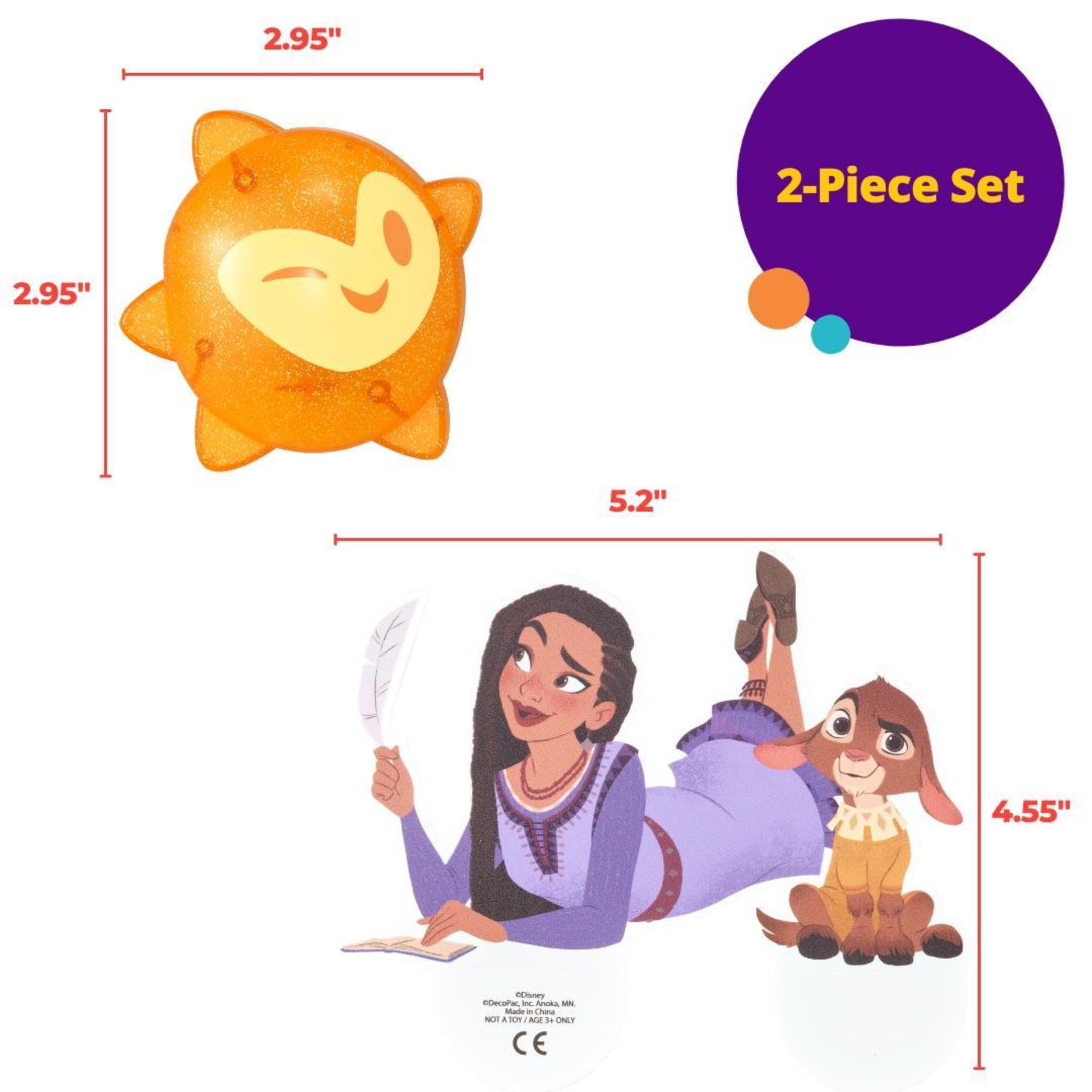 DecoSet Disney's Wish Shining Star Cake Topper, 2-Piece Decoration Set with Asha, Valentino, And Light Up Star, For Birthday And Celebrations - Image 6