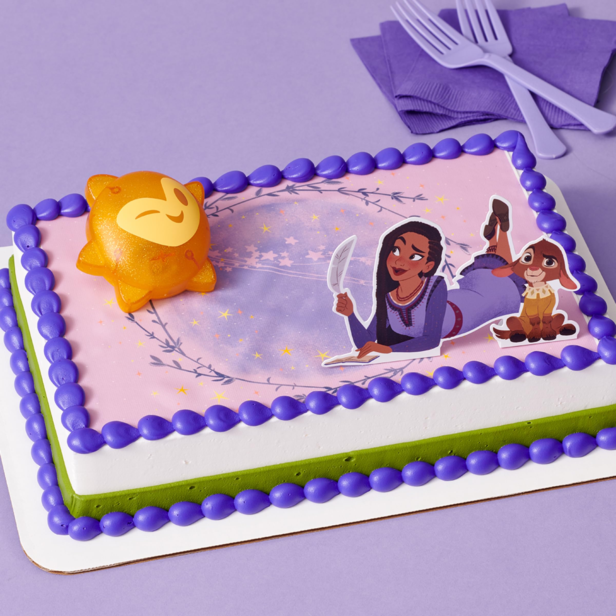 DecoSet Disney's Wish Shining Star Cake Topper, 2-Piece Decoration Set with Asha, Valentino, And Light Up Star, For Birthday And Celebrations - Image 9